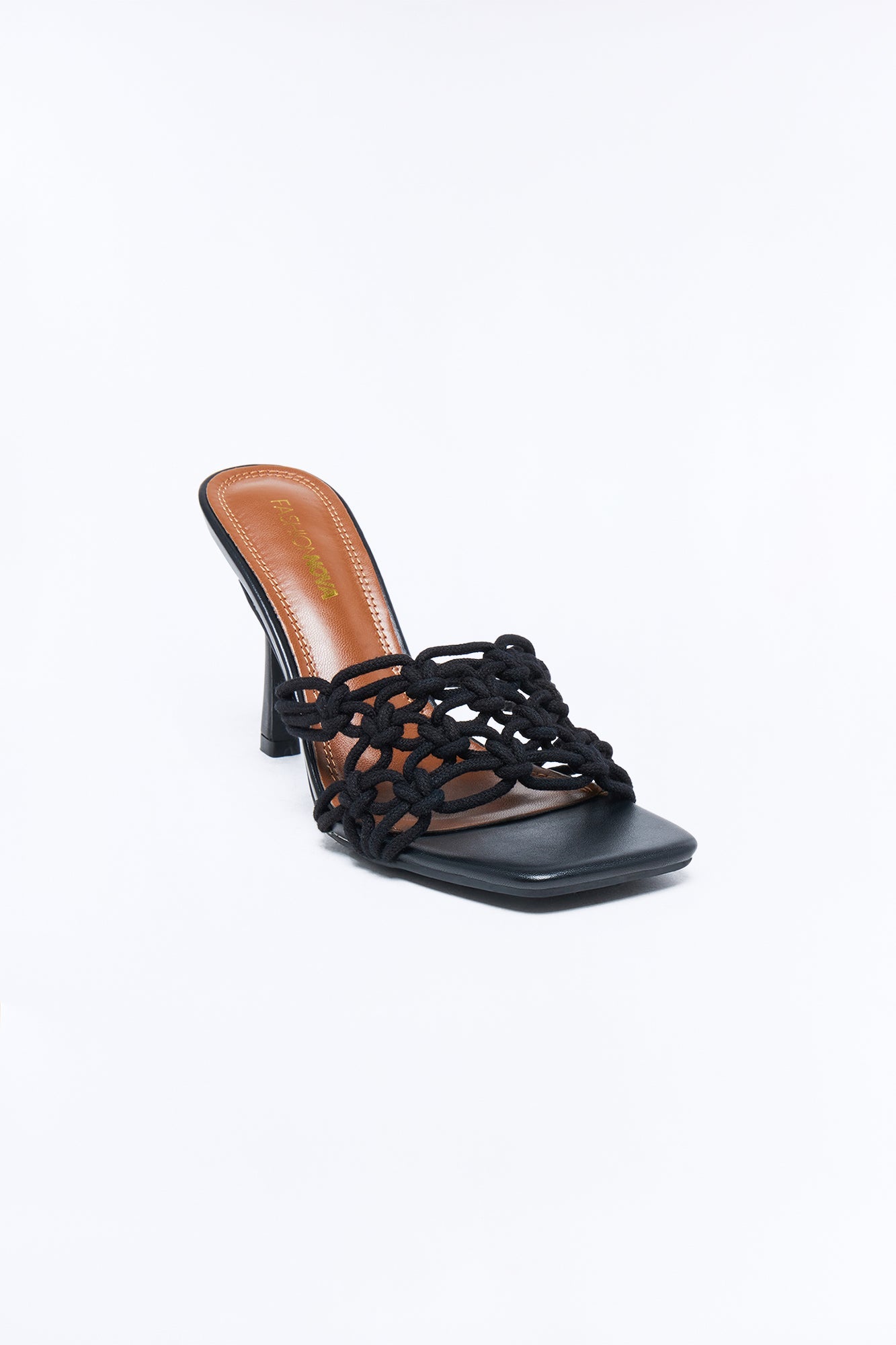 Rosetta Braided Strap Heels - Black Fashion Nova