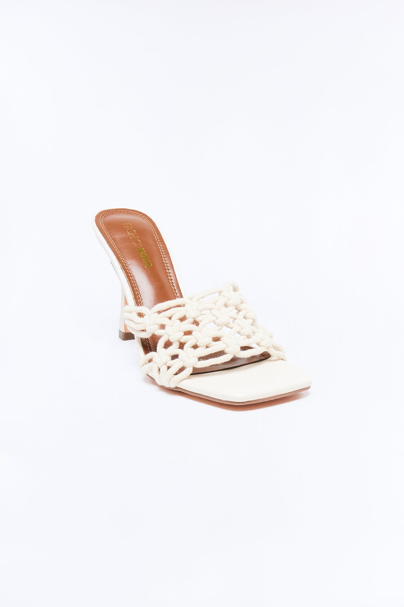 Rosetta Braided Strap Heels - Beige Fashion Nova