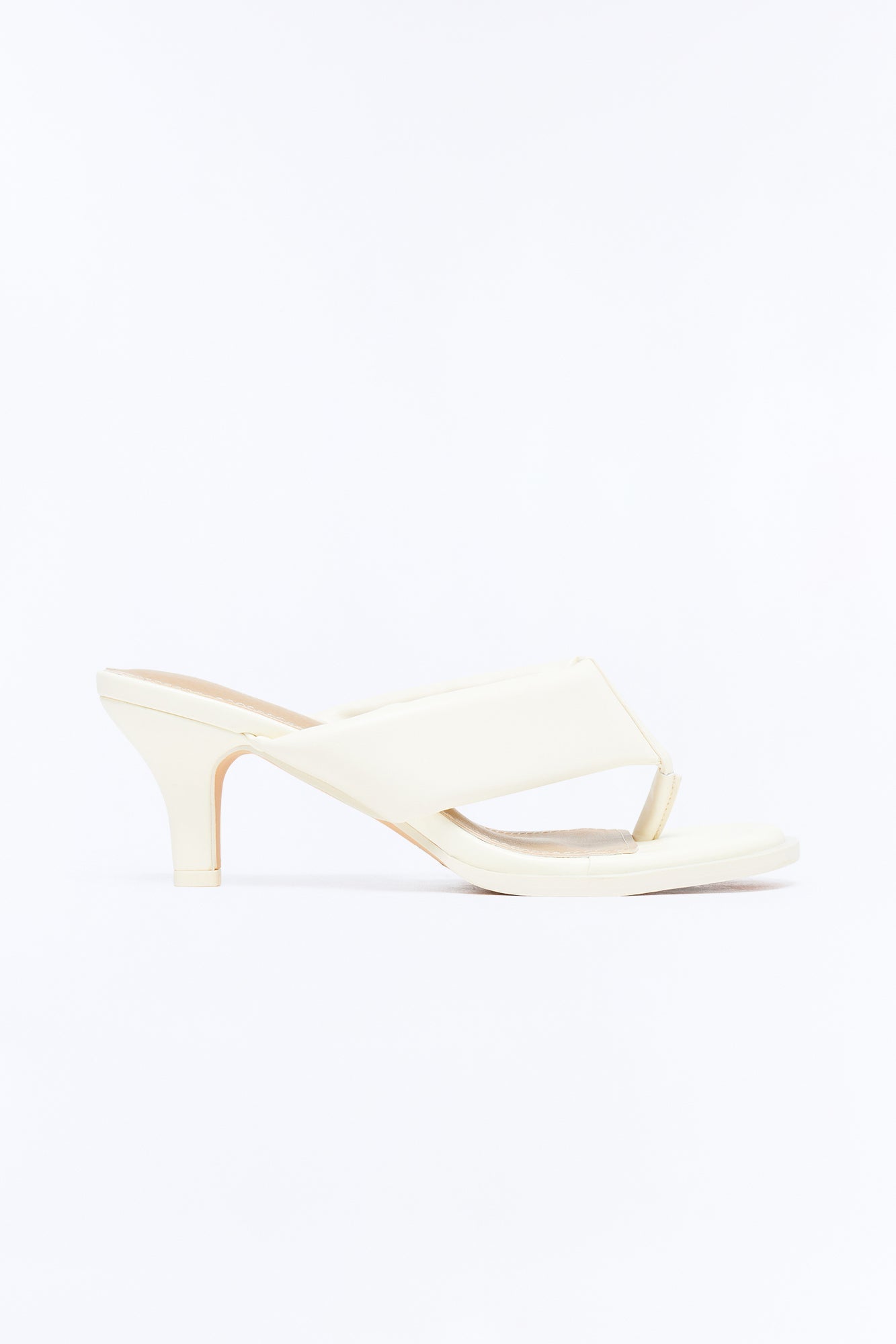 Cardinal Thong Kitten Heels - Cream NEWFASHIONEDGE