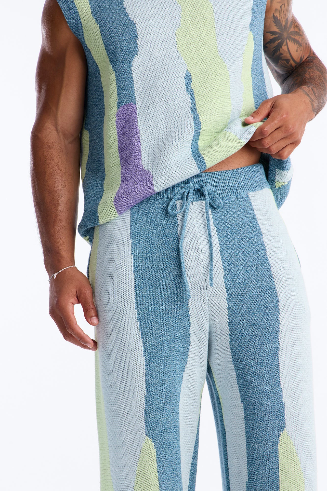 Wide Leg Day Mixer Knit Pant - Multi Color