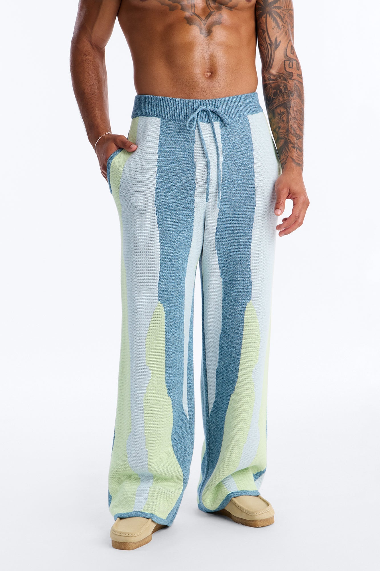 Wide Leg Day Mixer Knit Pant - Multi Color