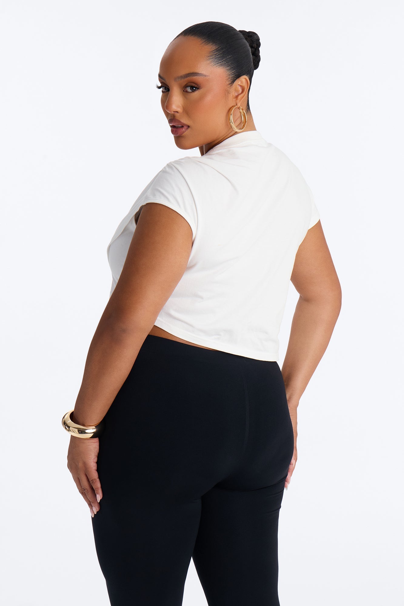 Unbothered Asymmetrical Short Sleeve T-Shirt - White NEWFASHIONEDGE