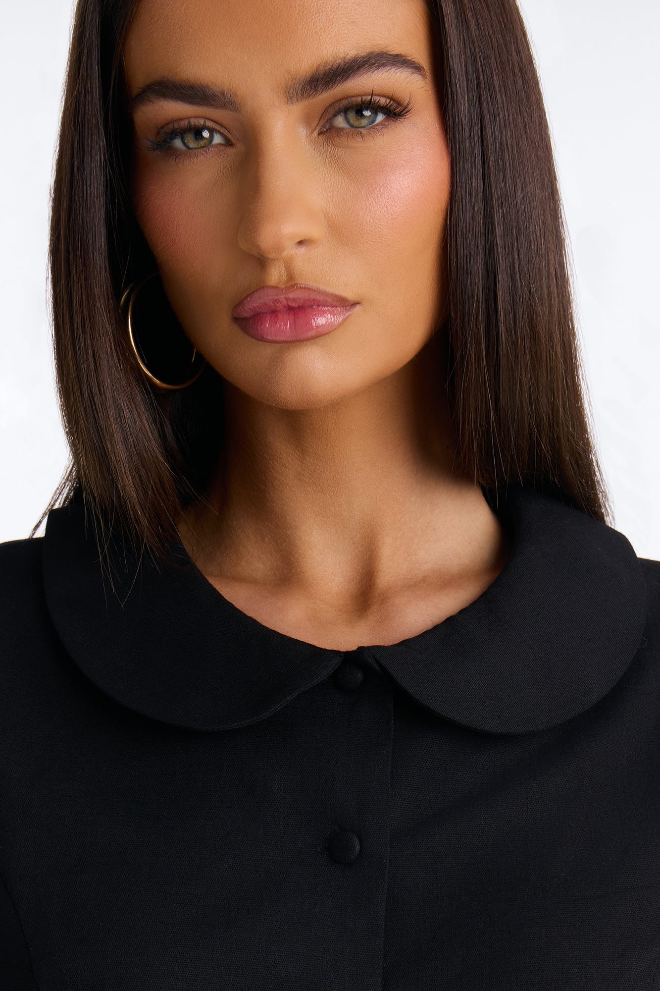 Little Cute Moment Tie Back Linen Shirt - Black