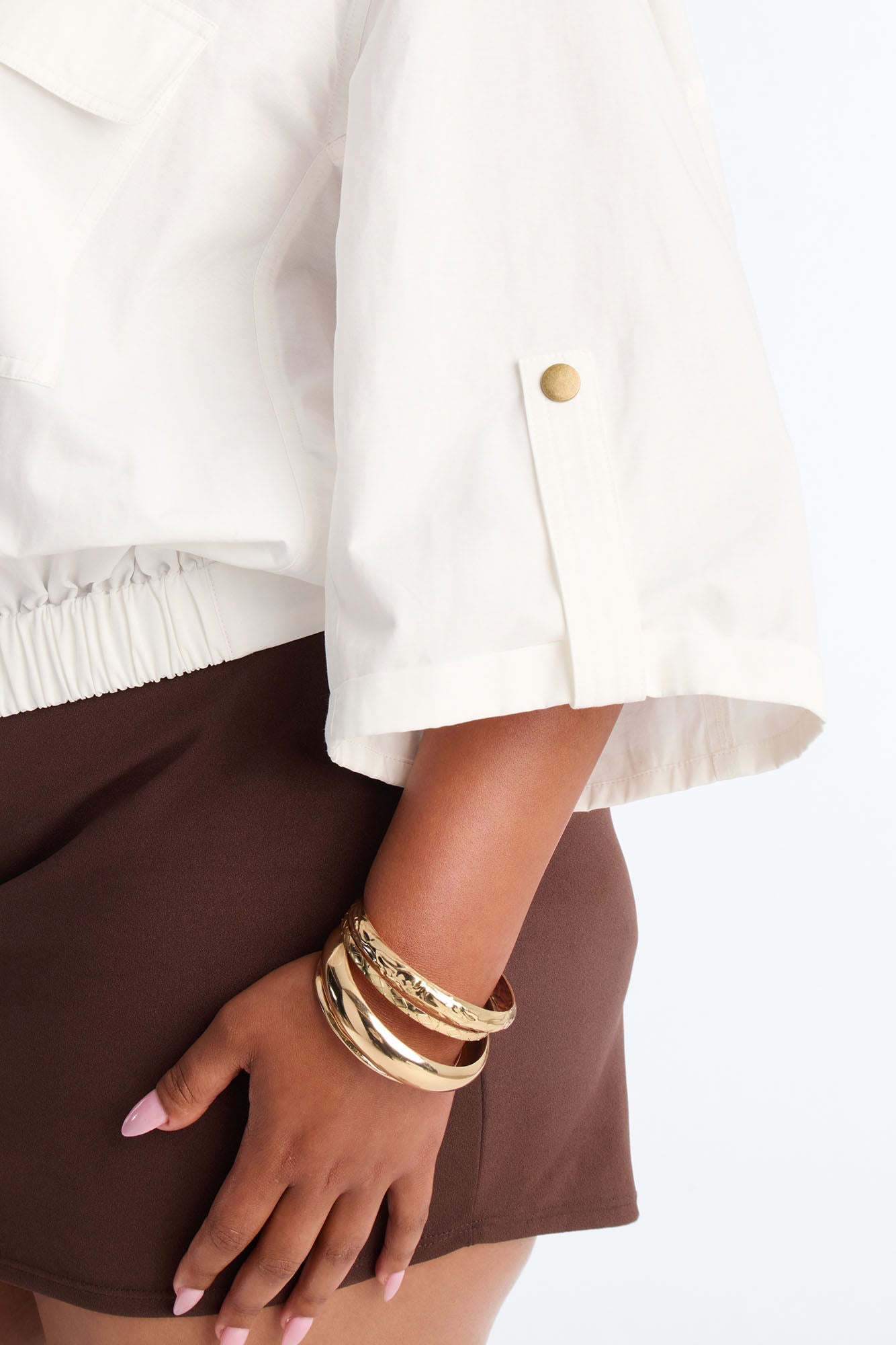 Plans Made Oversized Airflow Shirt - White NEWFASHIONEDGE