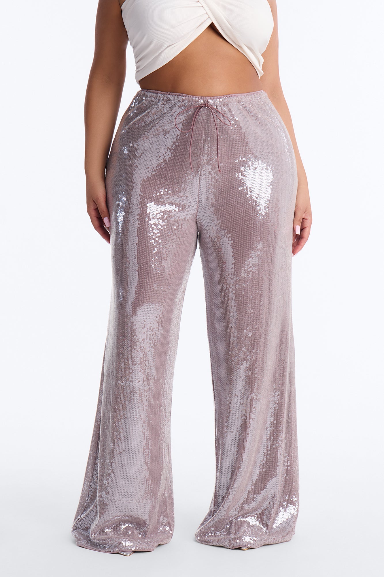 Glow Time Sequin Embellished Pants - Orchid Fashion Nova