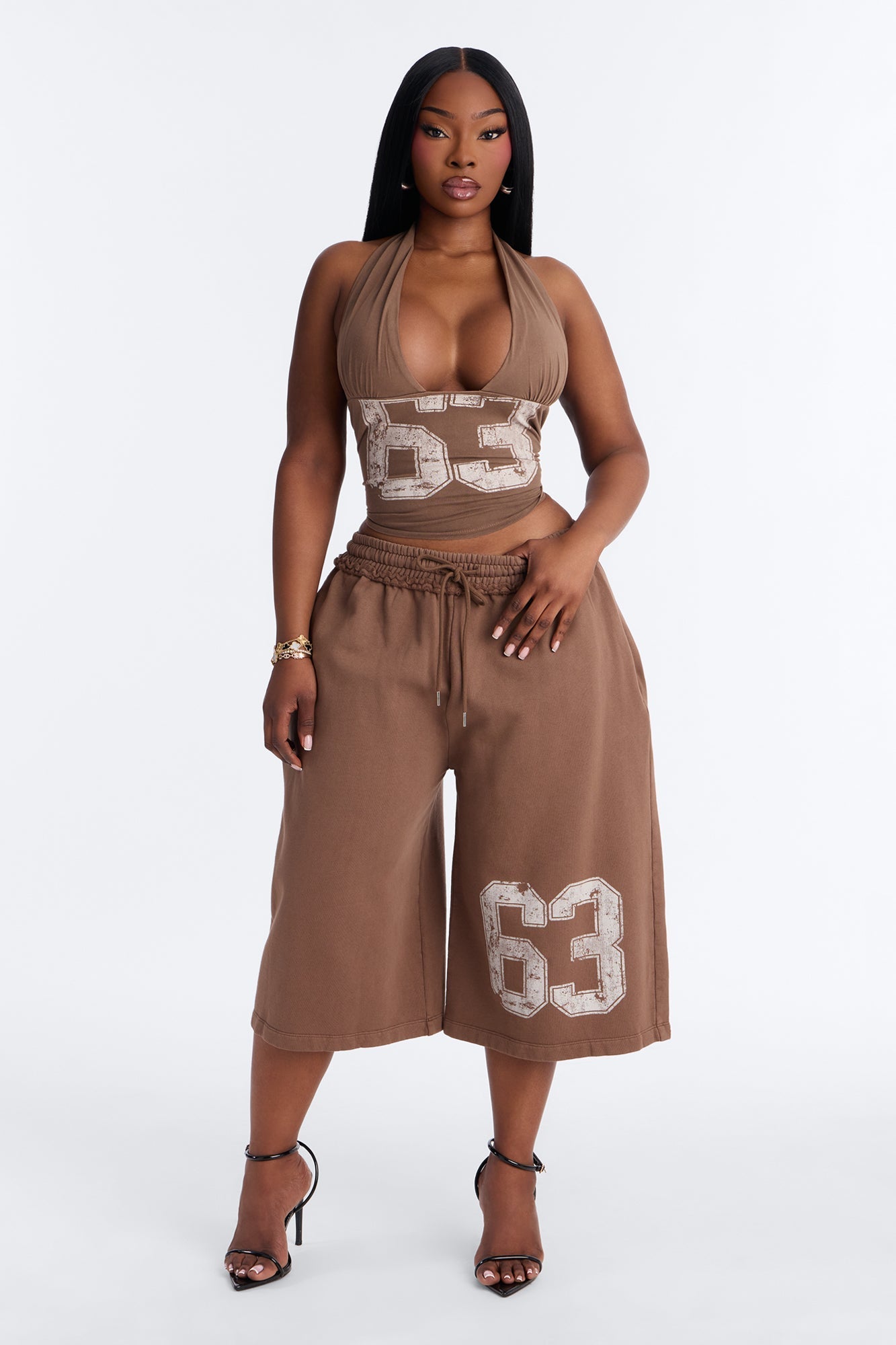 Play Hard To Get Halter Top - Brown NEWFASHIONEDGE