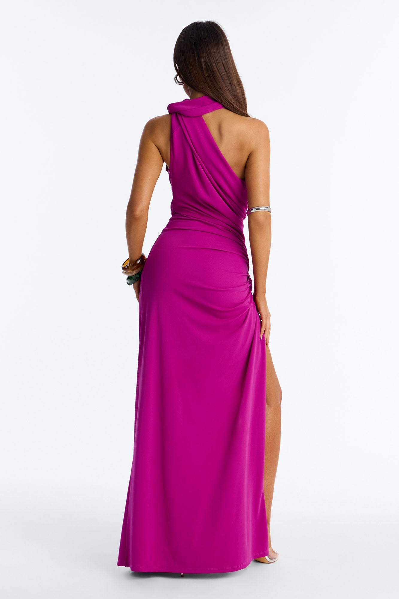 Jasmyn High Slit Maxi Dress - Magenta NEWFASHIONEDGE