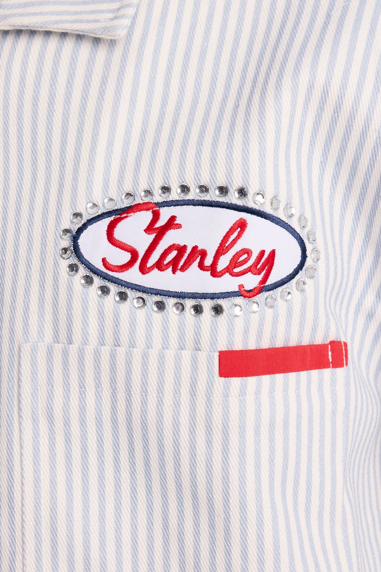 Cropped Tune Up Mechanic Shirt - Blue