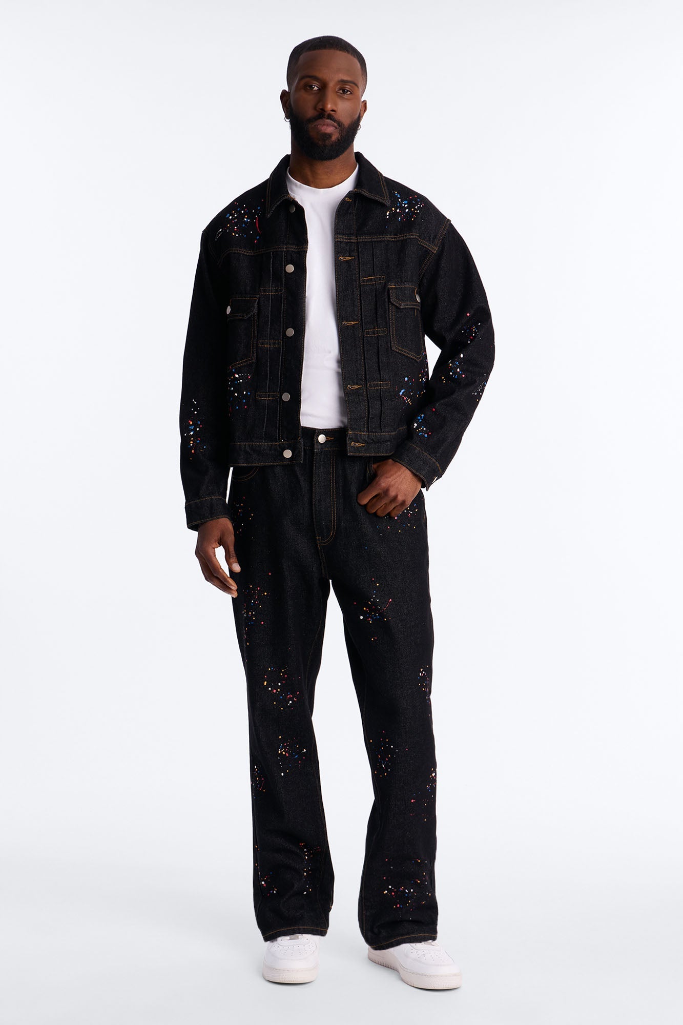 Slim Studio Paint Jeans - Dark Wash