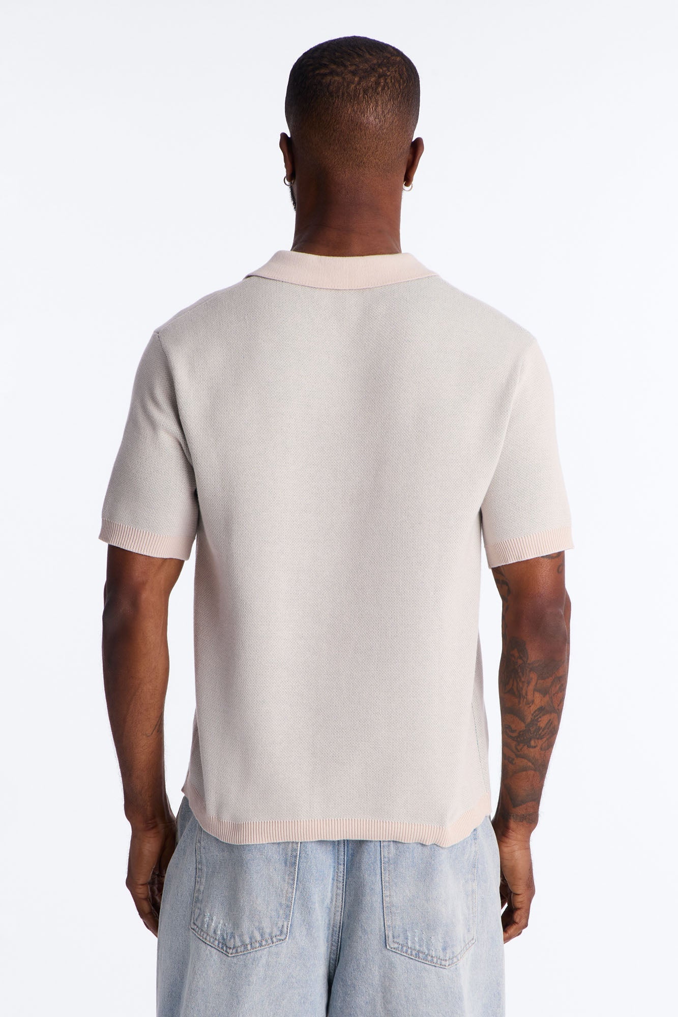 88 Apex Johnny Collar Knit Top - Cream