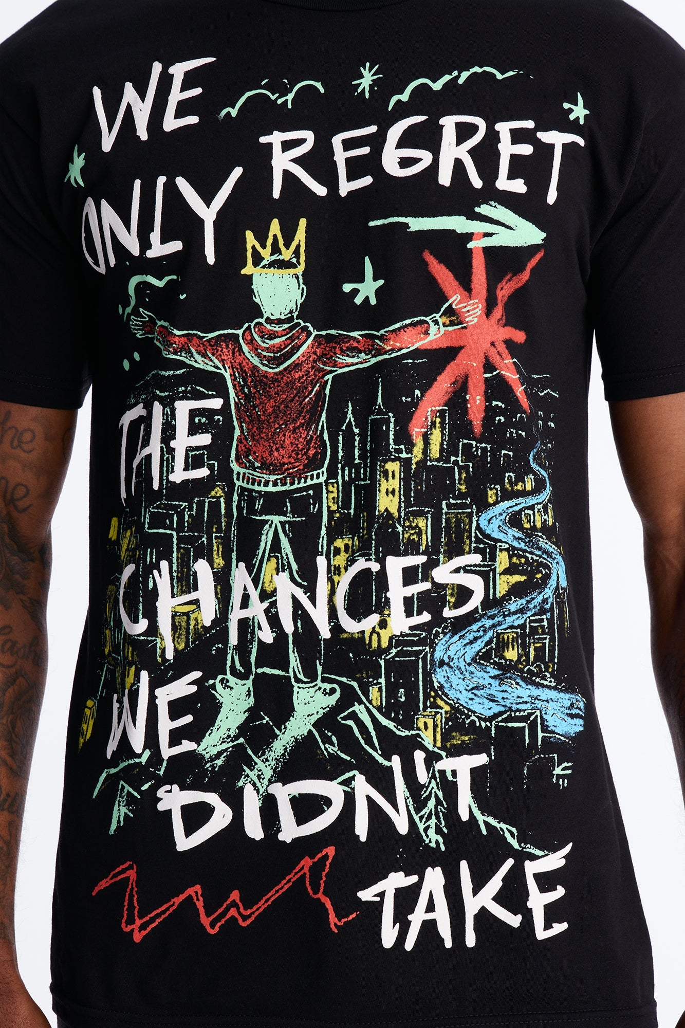 Fortunate Favors The Bold Puff Print Short Sleeve Tee - Black