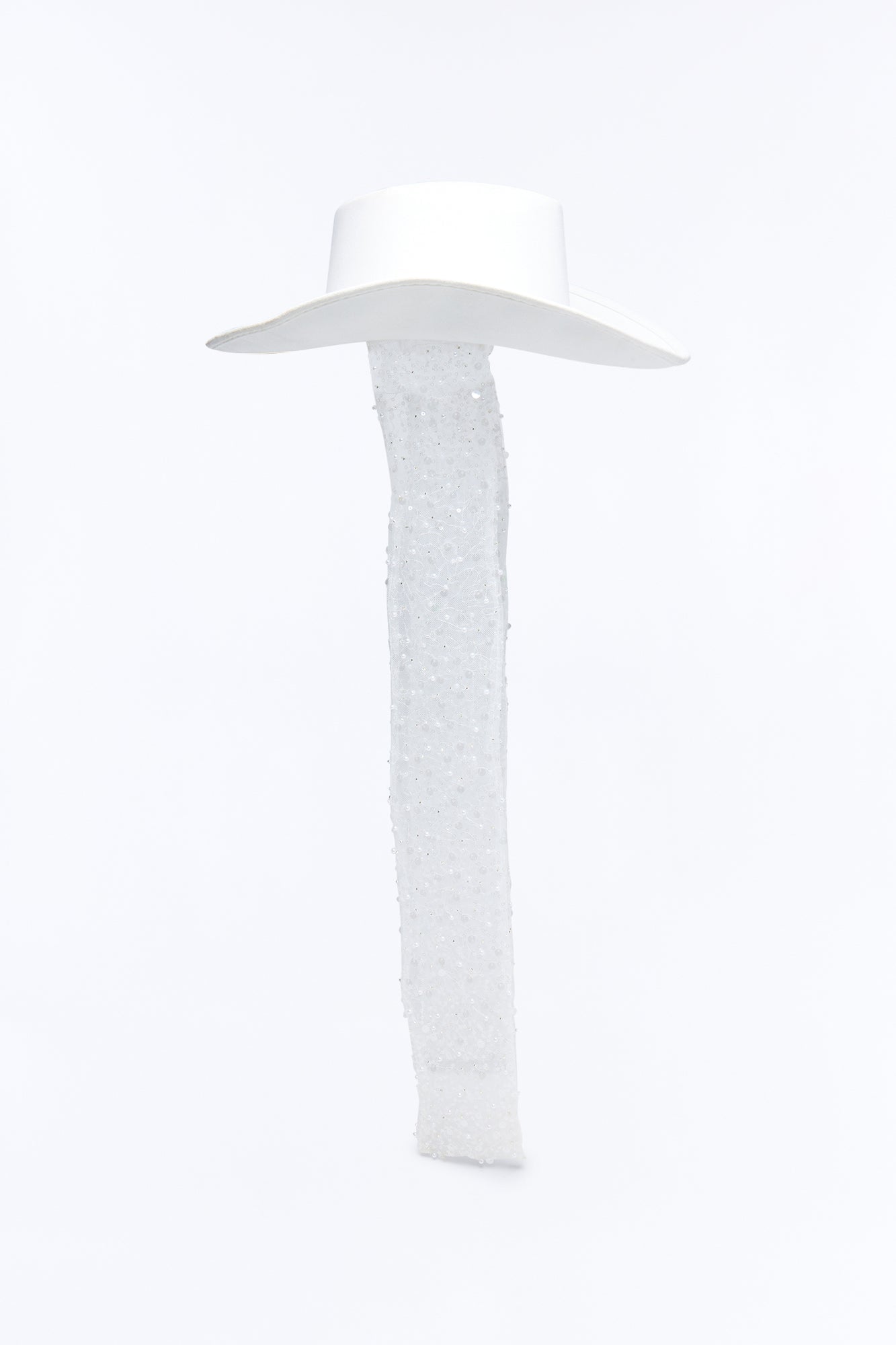 A Girl In White Cowboy Hat - White