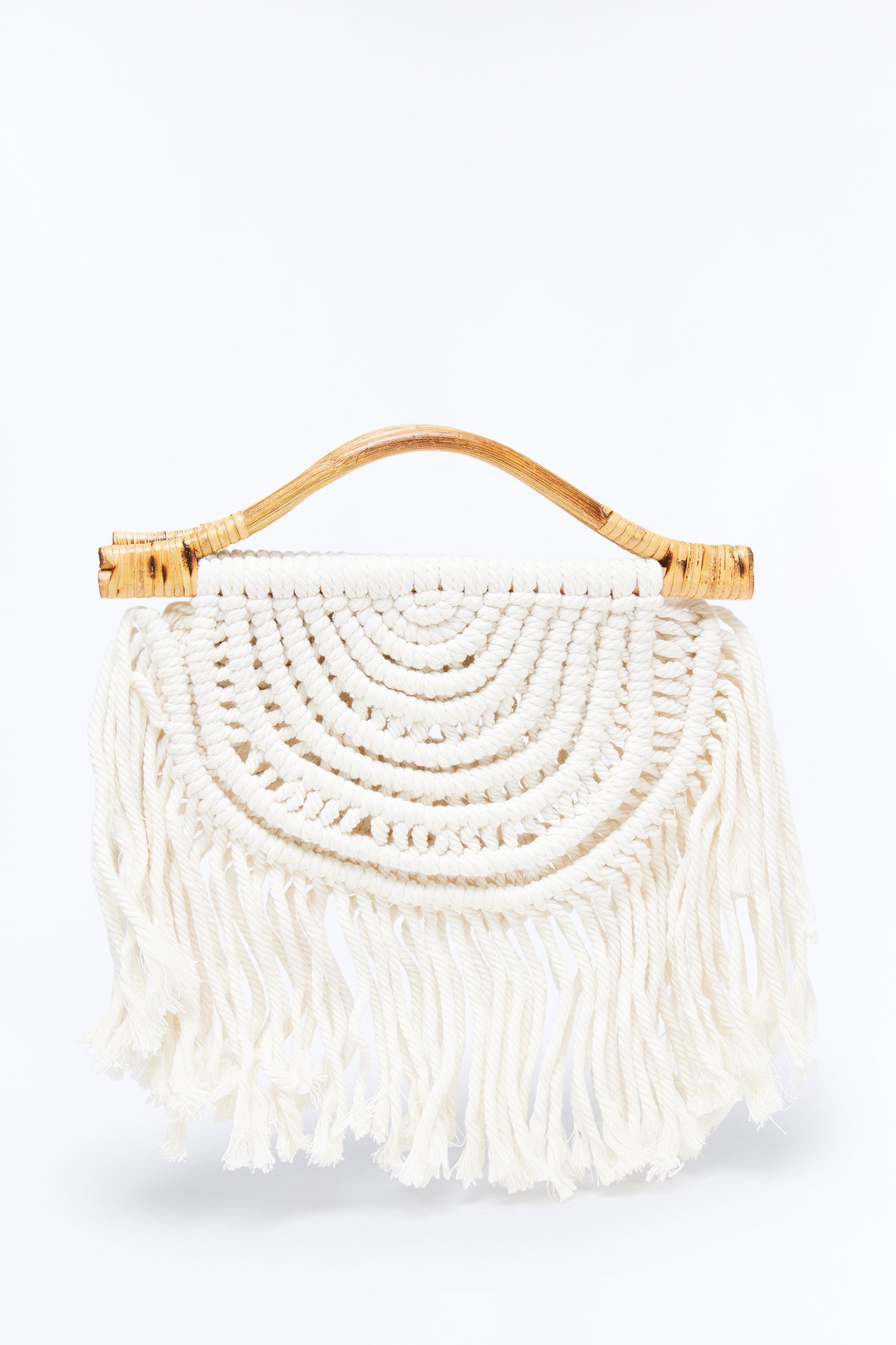Tropical Thread Crochet Satchel Handbag - Natural/Combo