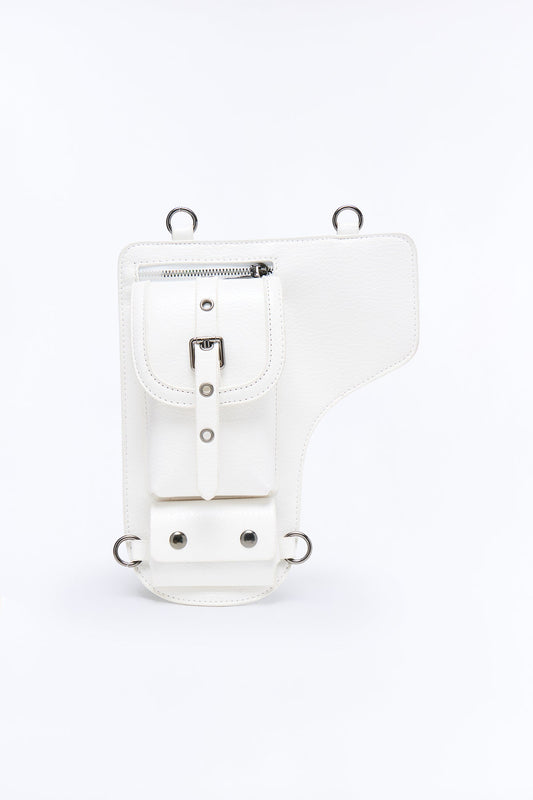 The Outlaw Faux Leather Belt Bag - Ivory NEWFASHIONEDGE
