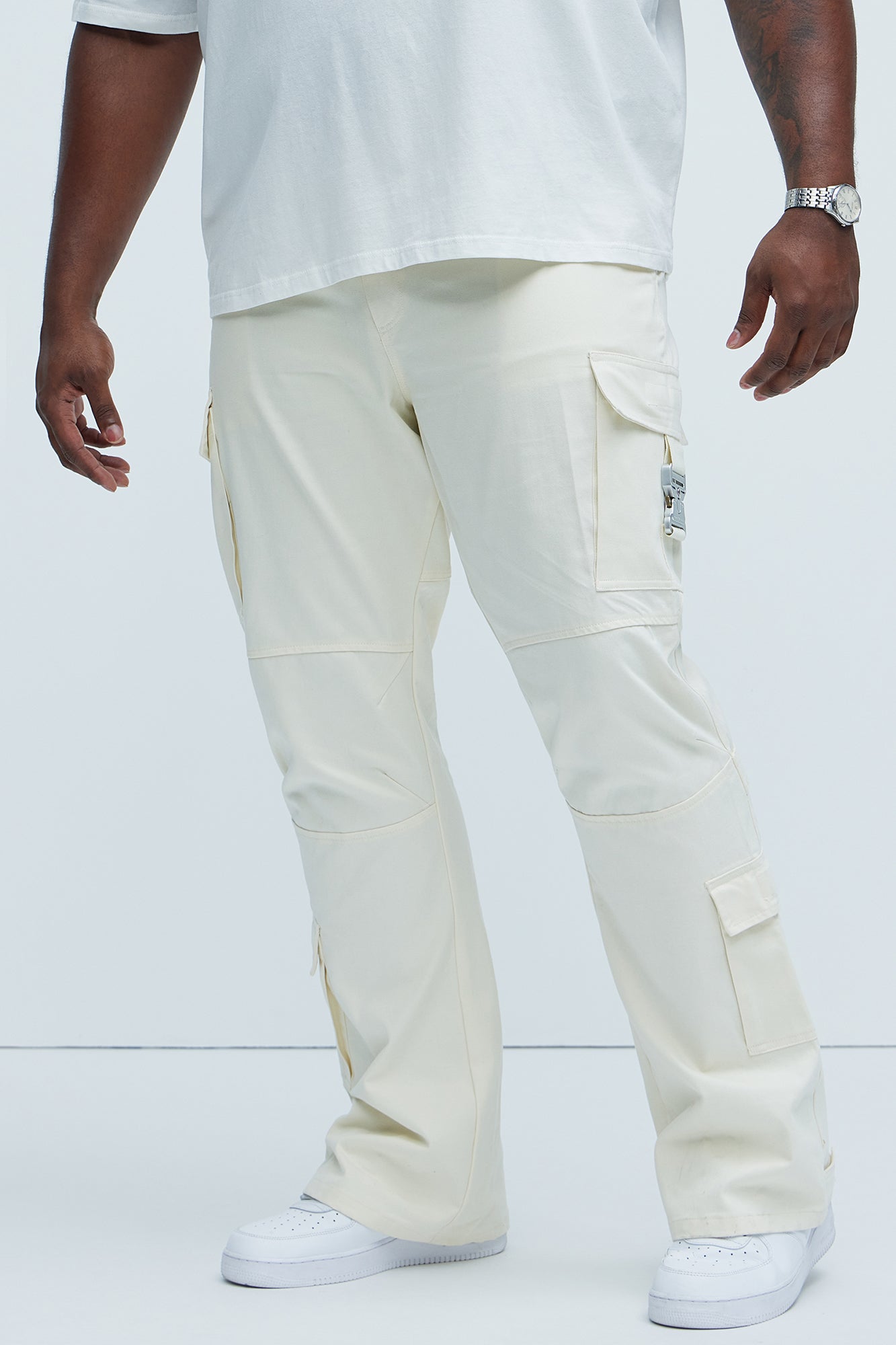 Nikko Slim Flare Pants - Cream
