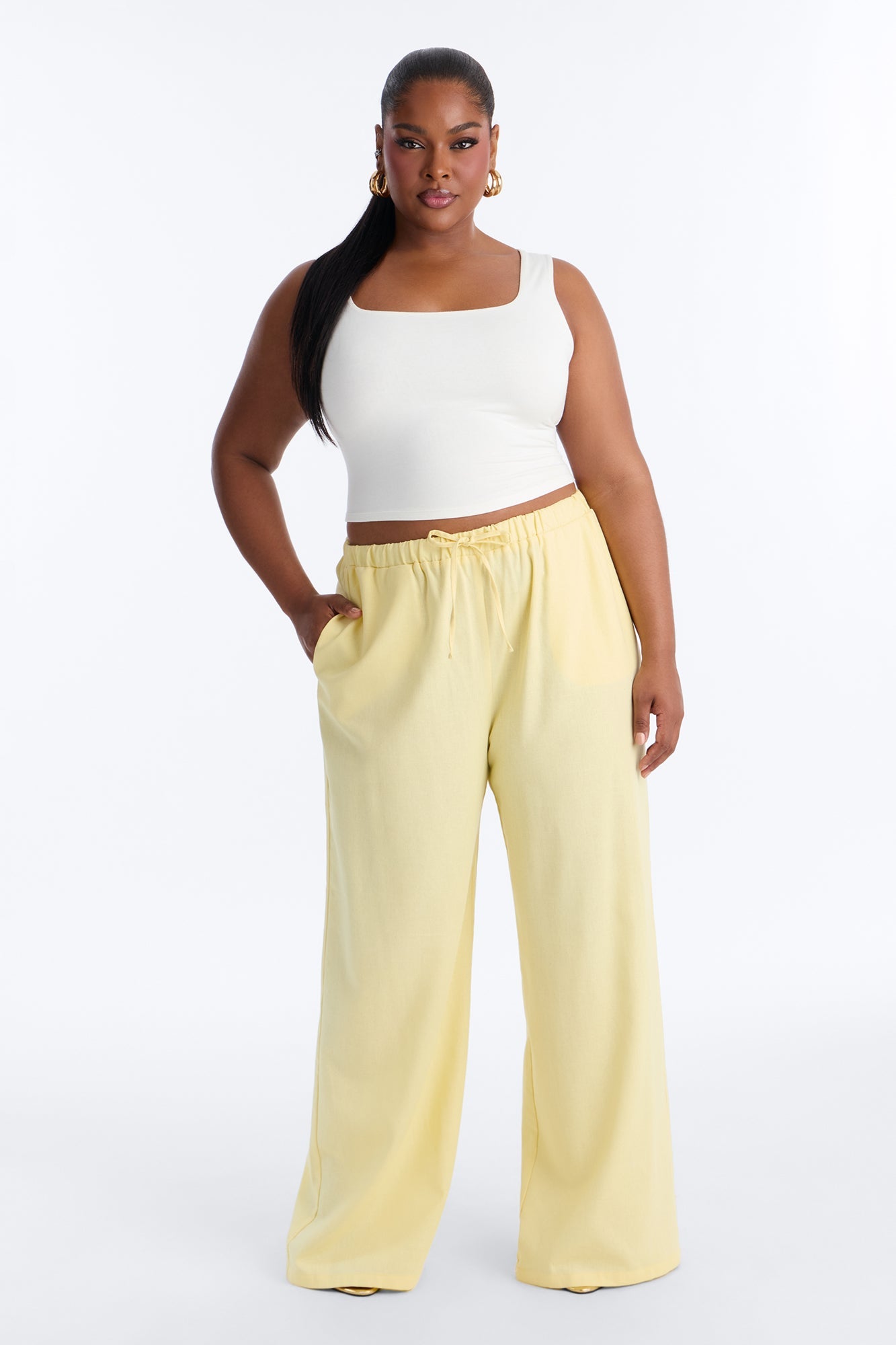 Beach Walks Linen Pant - Butter Yellow Fashion Nova