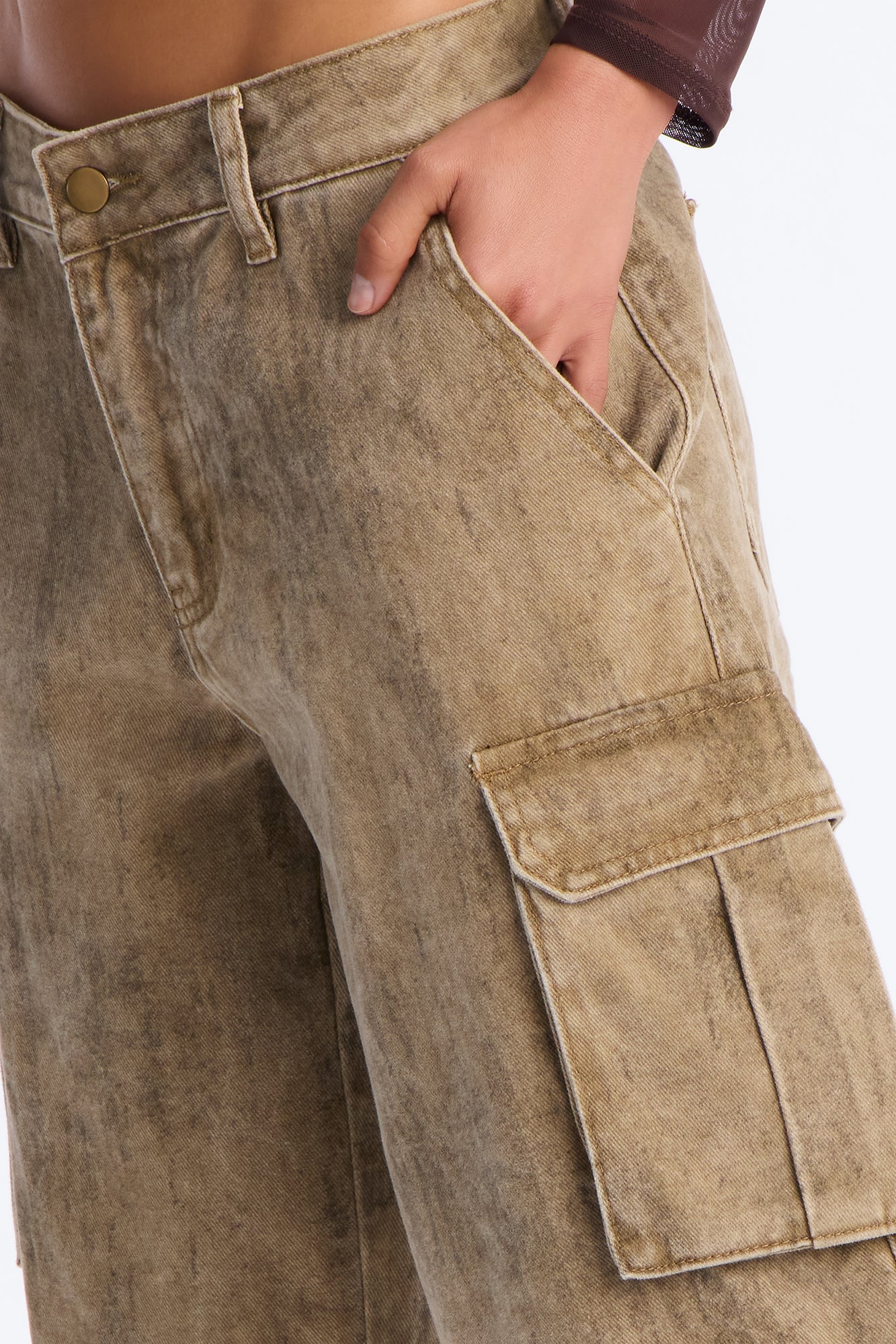 All Washed Out Cargo Bermuda Short - Brown/combo NEWFASHIONEDGE