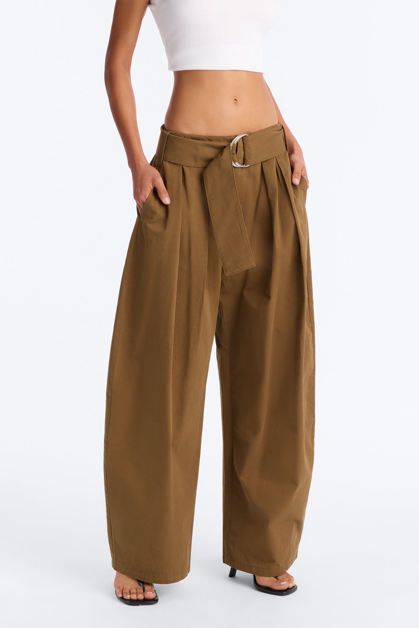Santee Barrel Belted Pant - Olive