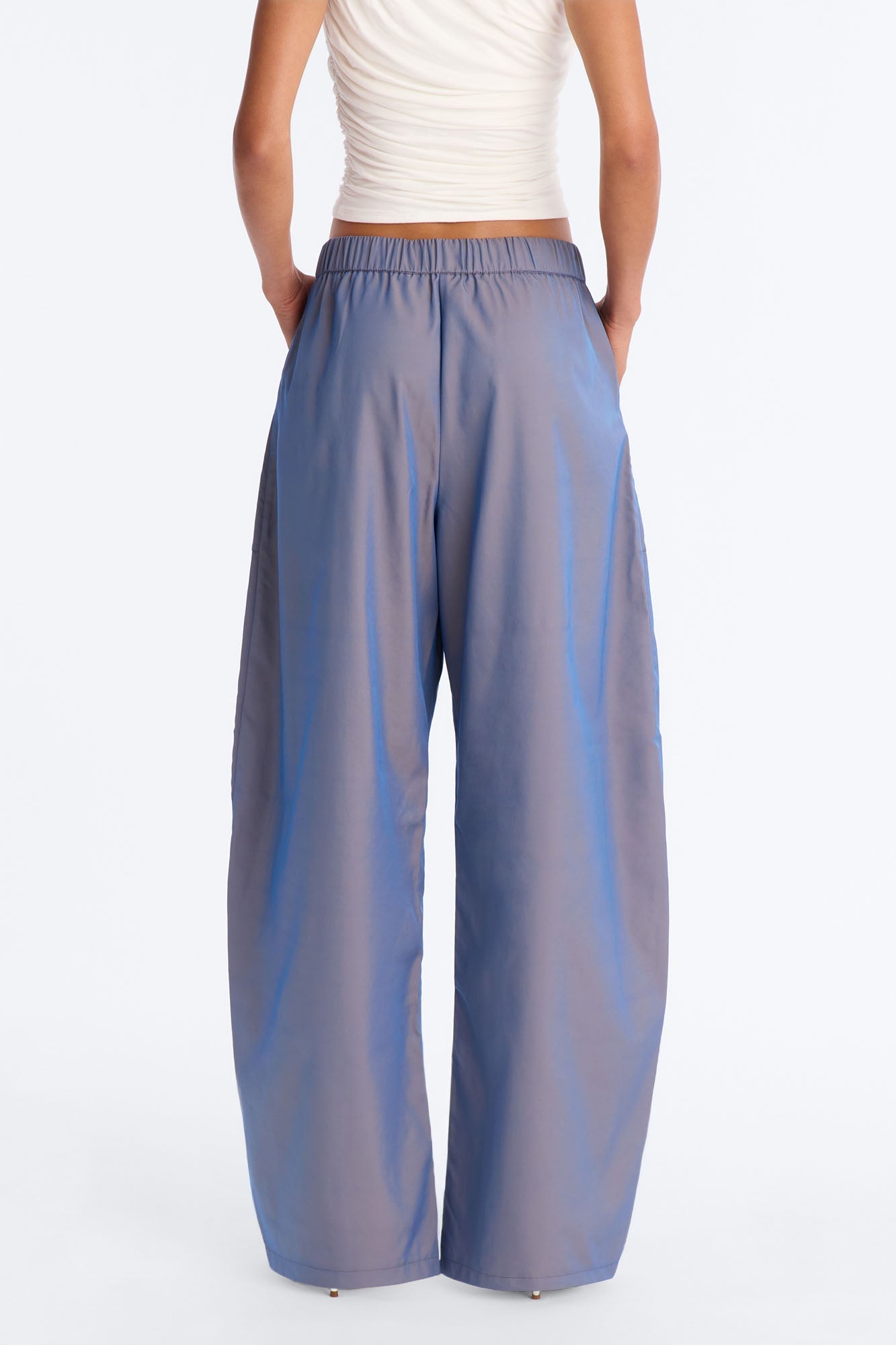 No Chill Zone Windbreaker Barrel Pant 31″ - Blue Fashion Nova