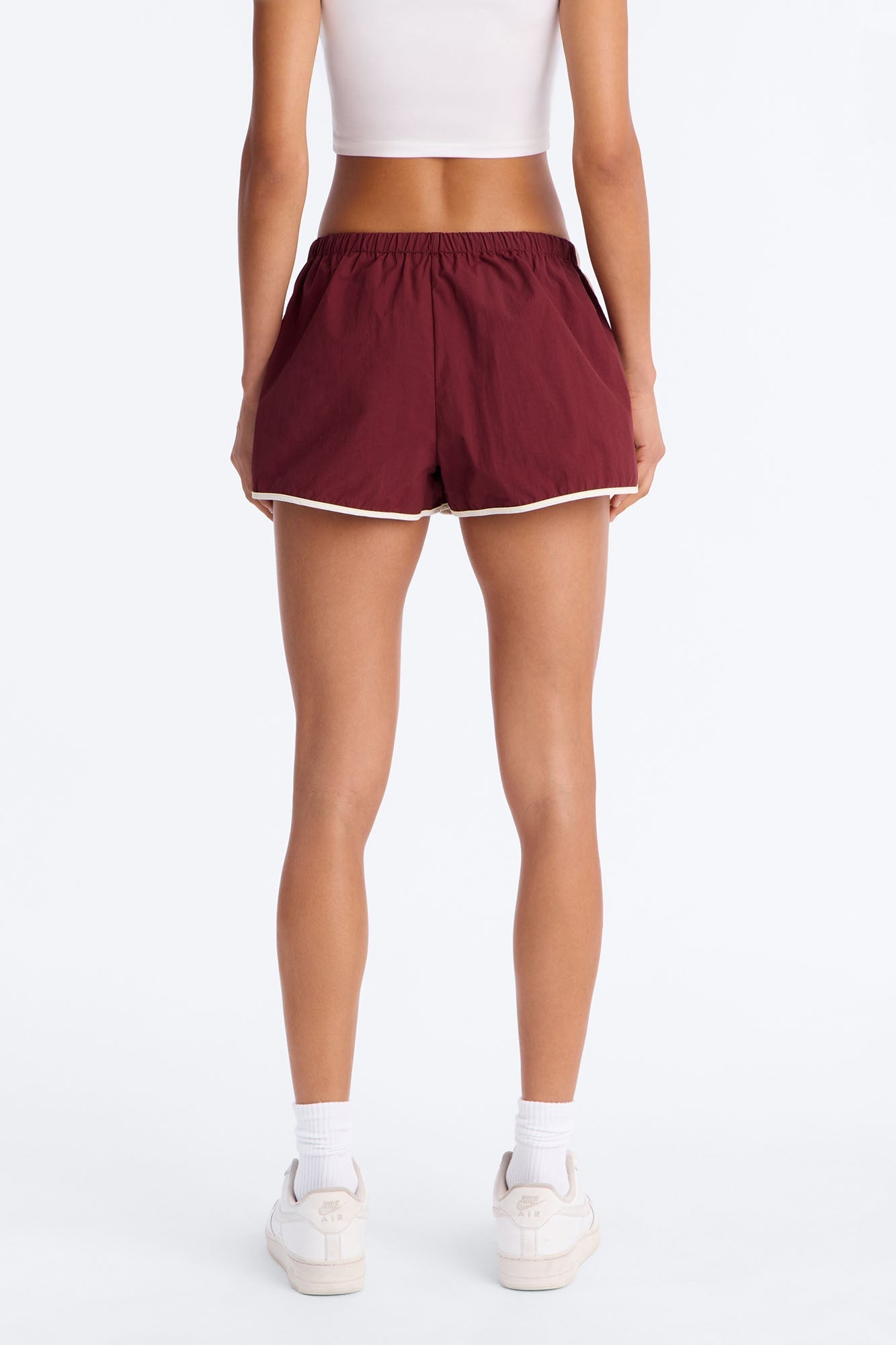 Extra Mile Color Block Windbreaker Short - Burgundy NEWFASHIONEDGE