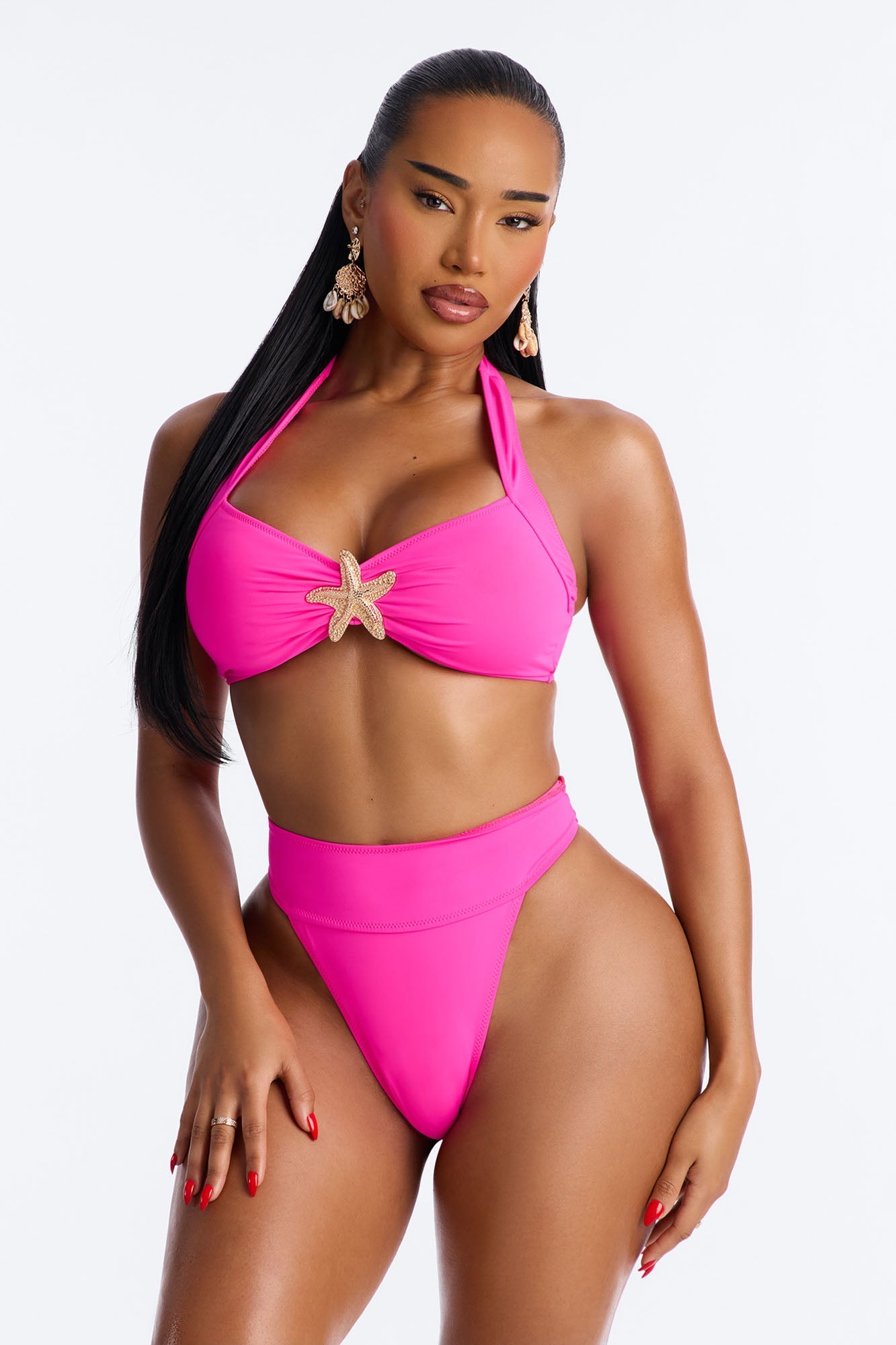 Keep Me By The Shore Hardware Starfish 2 Piece Bikini - Hot Pink Fashion Nova