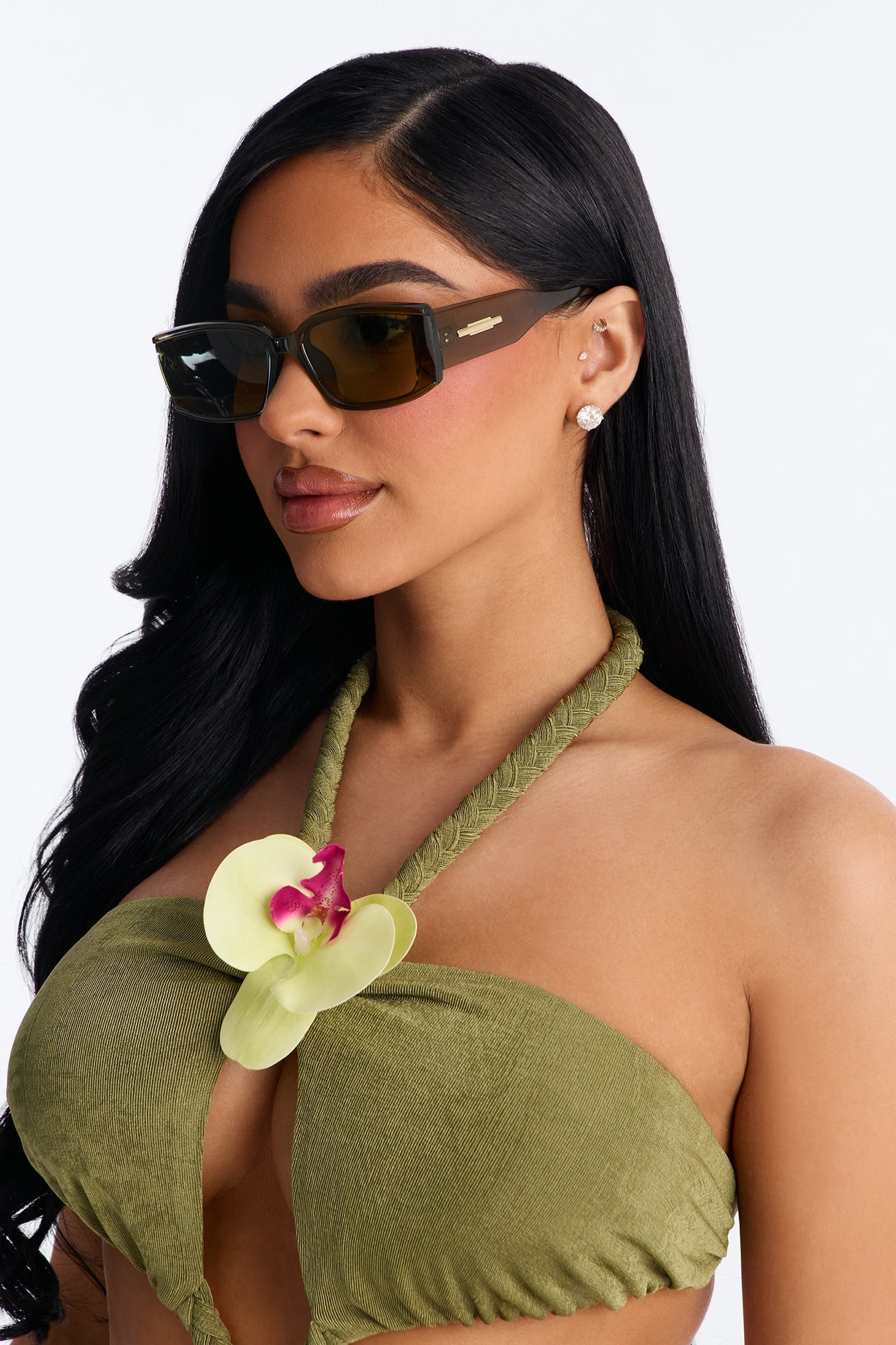 Sweet And Sassy Sunglasses - Olive NEWFASHIONEDGE