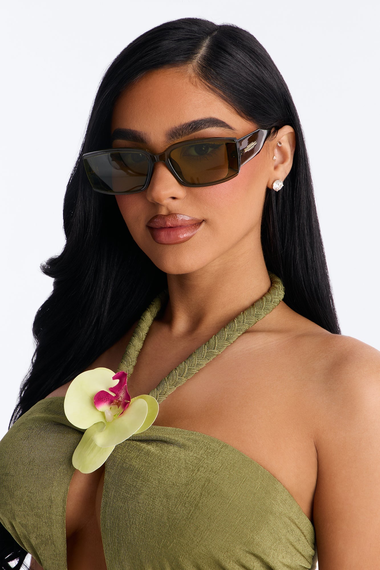 Sweet And Sassy Sunglasses - Olive NEWFASHIONEDGE