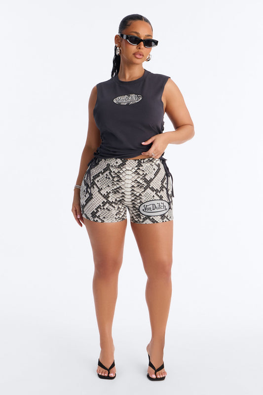 Von Dutch Rocker Snake Print Hot Short - Black/combo NEWFASHIONEDGE