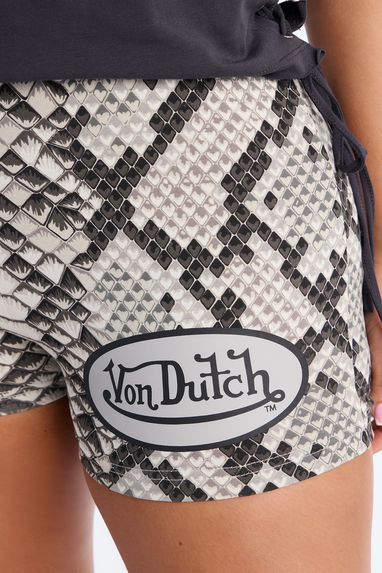 Von Dutch Rocker Snake Print Hot Short - Black/combo NEWFASHIONEDGE