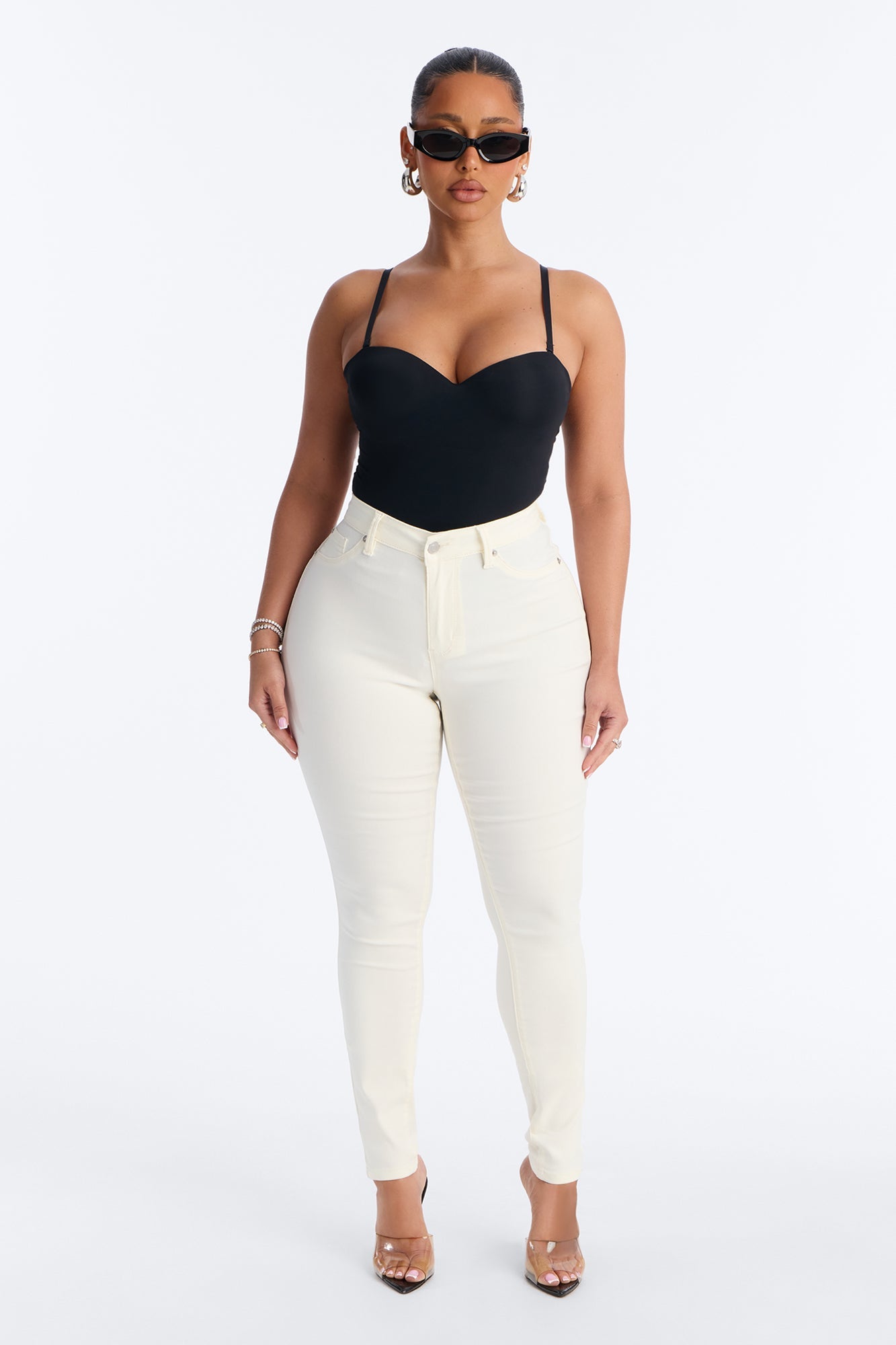 Hyperstretch Skinny Pants - Ivory Fashion Nova