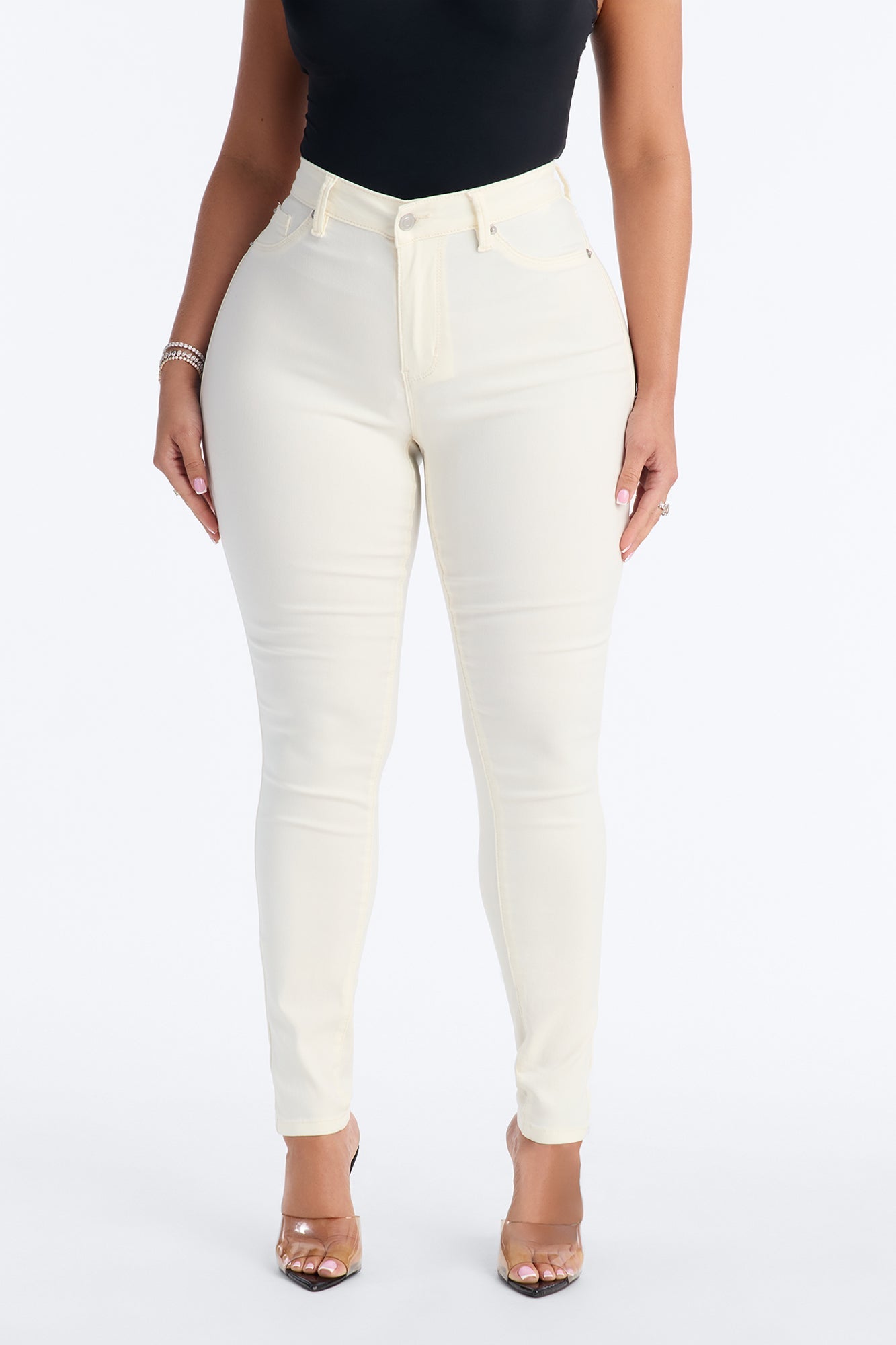 Hyperstretch Skinny Pants - Ivory Fashion Nova