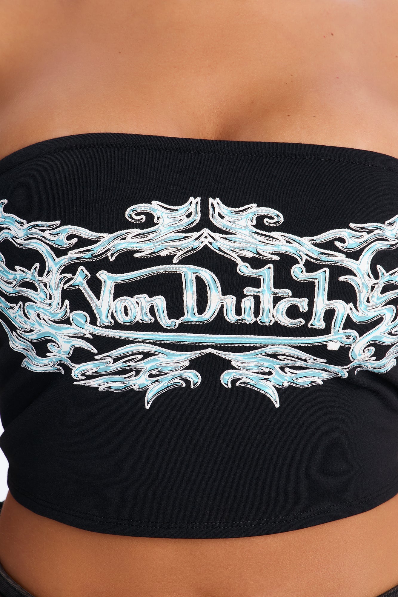 Von Dutch Rocker Tube Top - Black NEWFASHIONEDGE