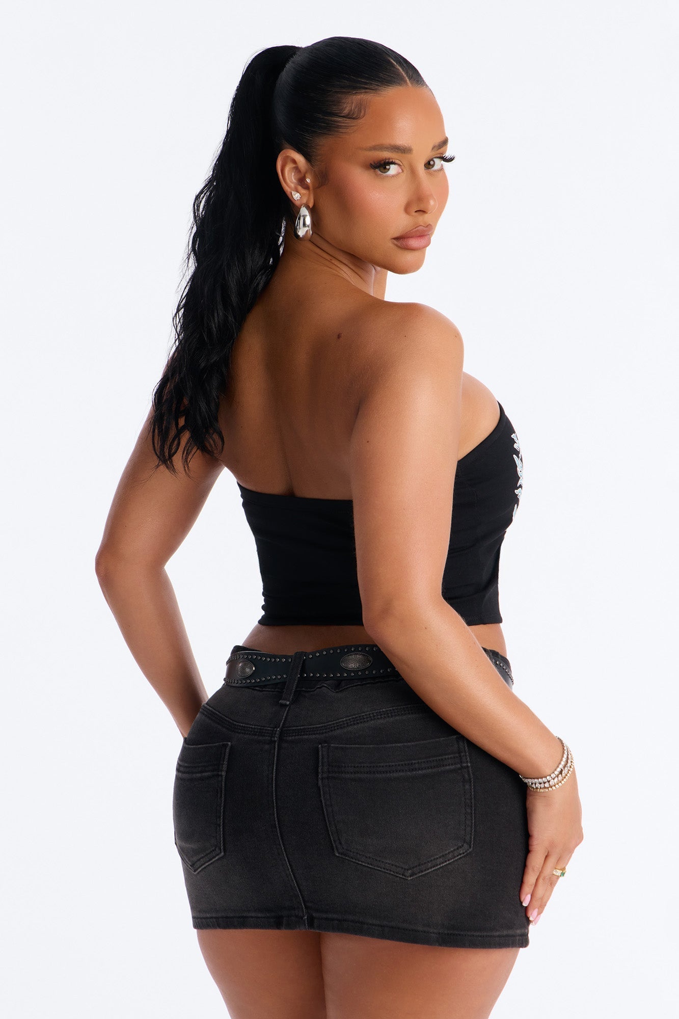 Von Dutch Rocker Tube Top - Black NEWFASHIONEDGE