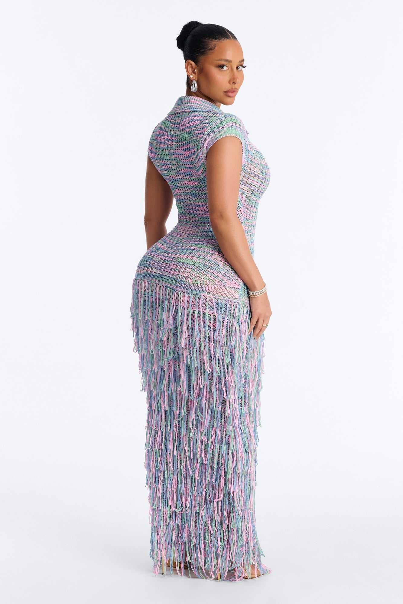 Catalina Marled Crochet Maxi Dress - Sage/combo NEWFASHIONEDGE