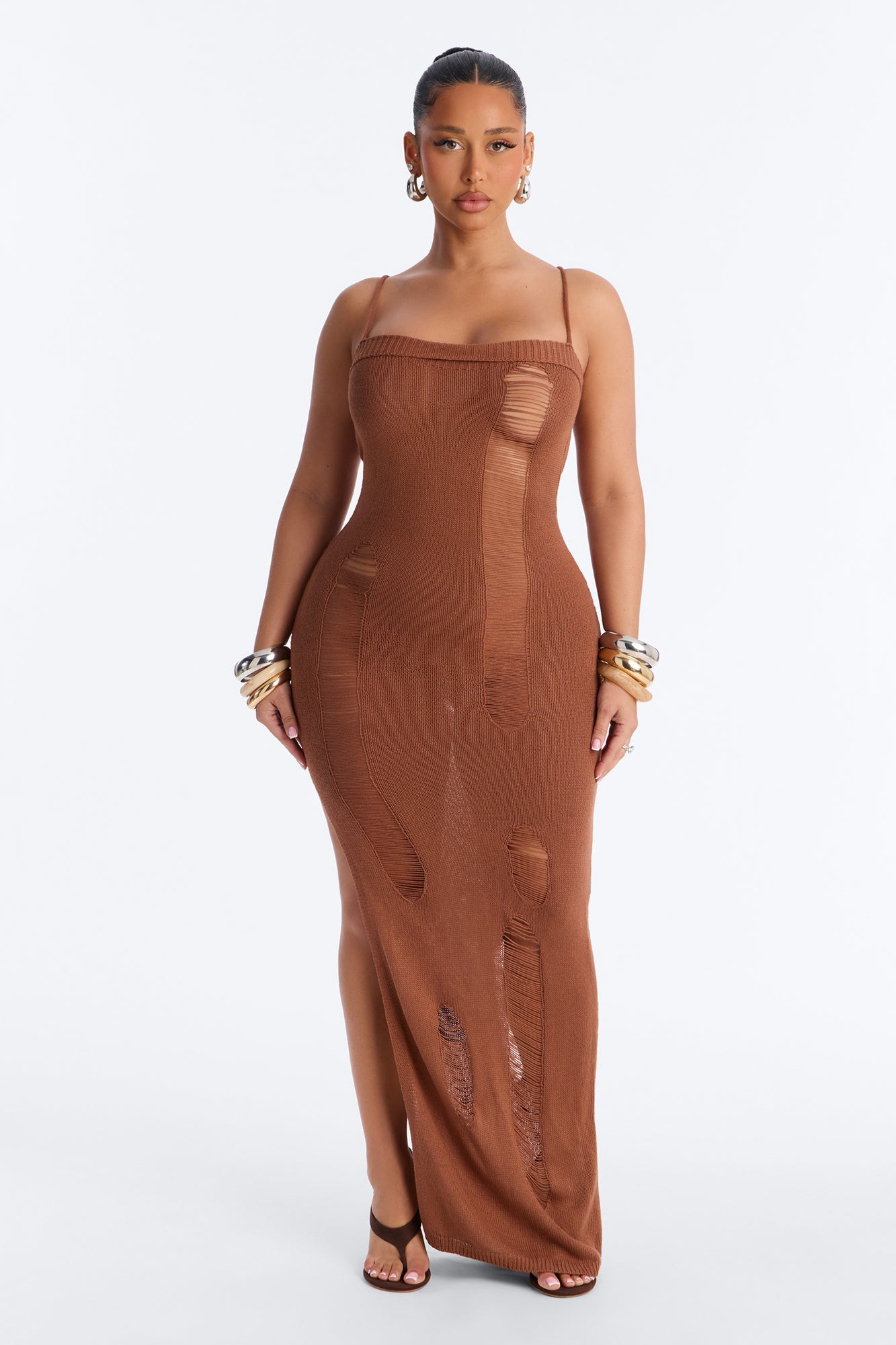 Penny Crochet Swim Cover Up Maxi Dress - Mocha Fashion Nova