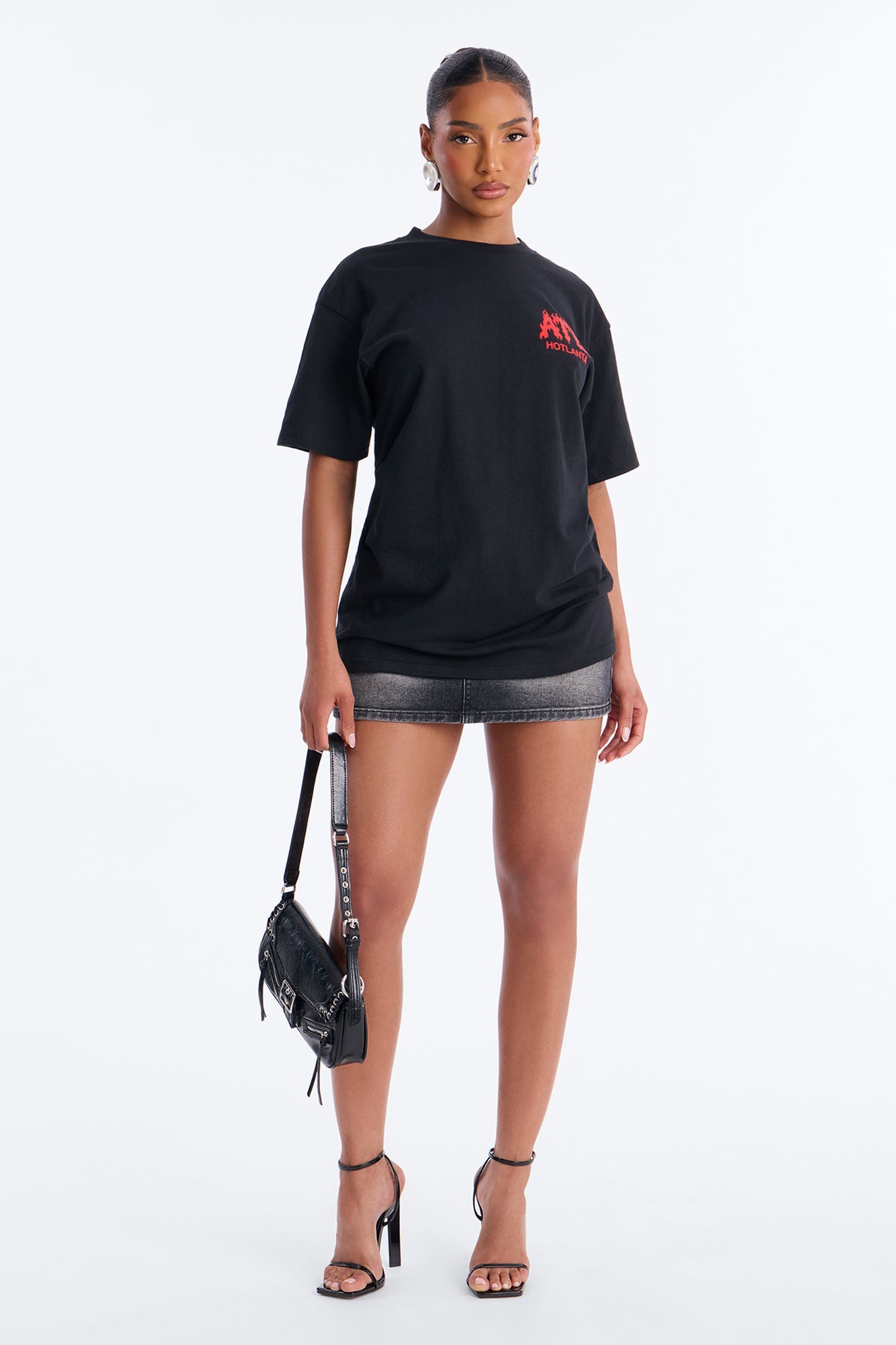 Hotlanta Front And Back Graphic Tee - Black NEWFASHIONEDGE