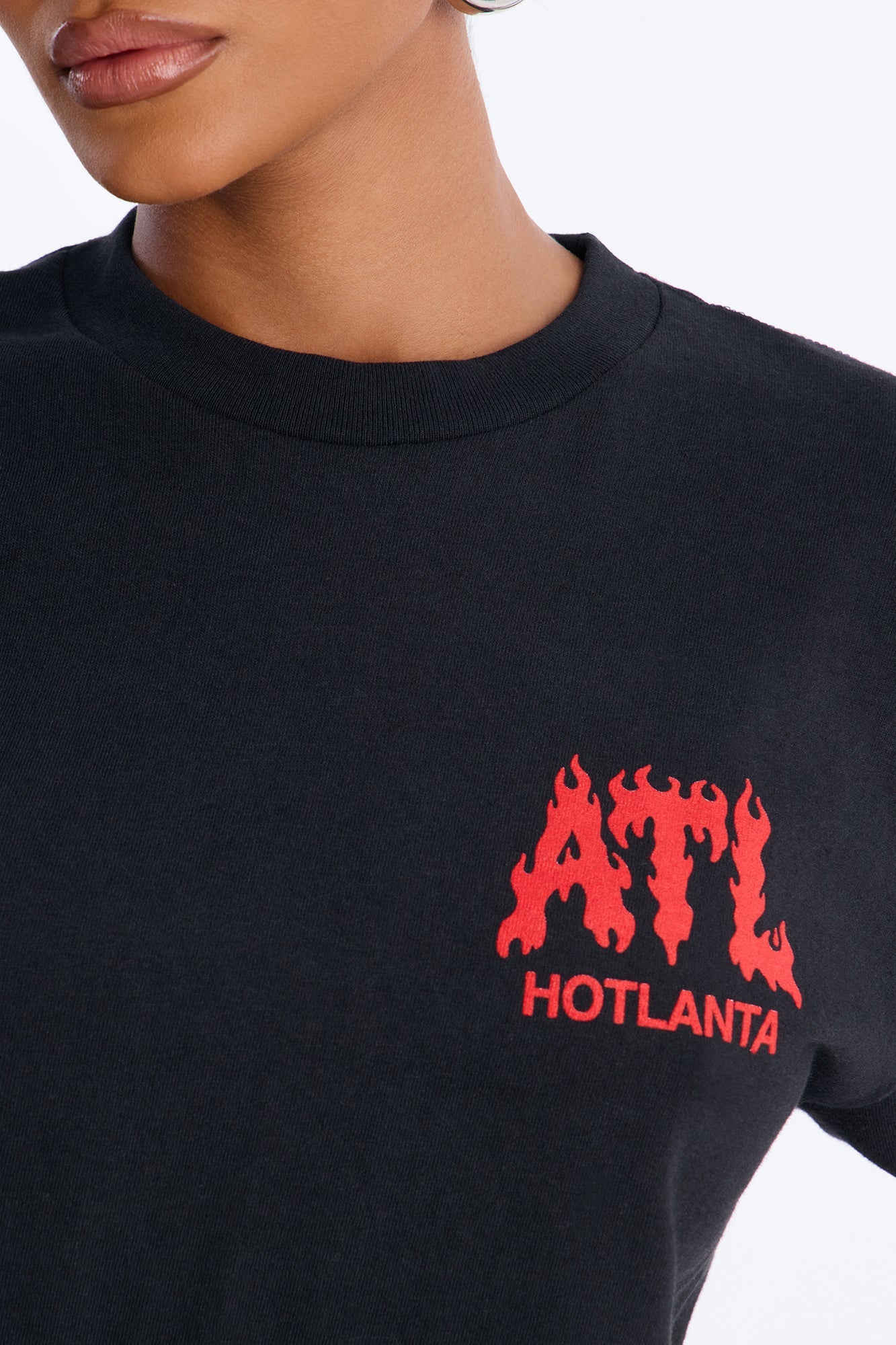 Hotlanta Front And Back Graphic Tee - Black NEWFASHIONEDGE