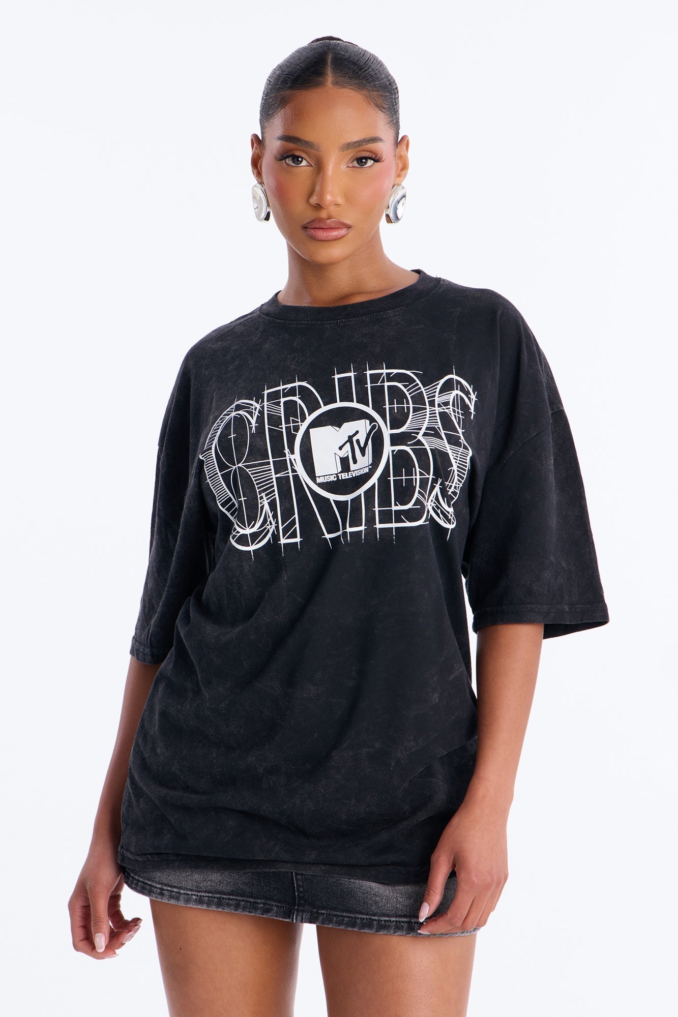Cribs Oversized Washed Tee - Black Wash NEWFASHIONEDGE