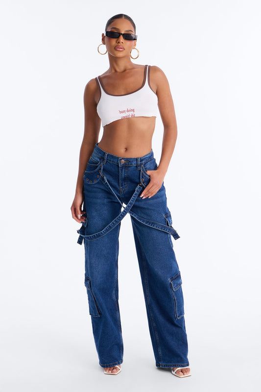 Southpole Loose Cargo Jeans - Dark Wash