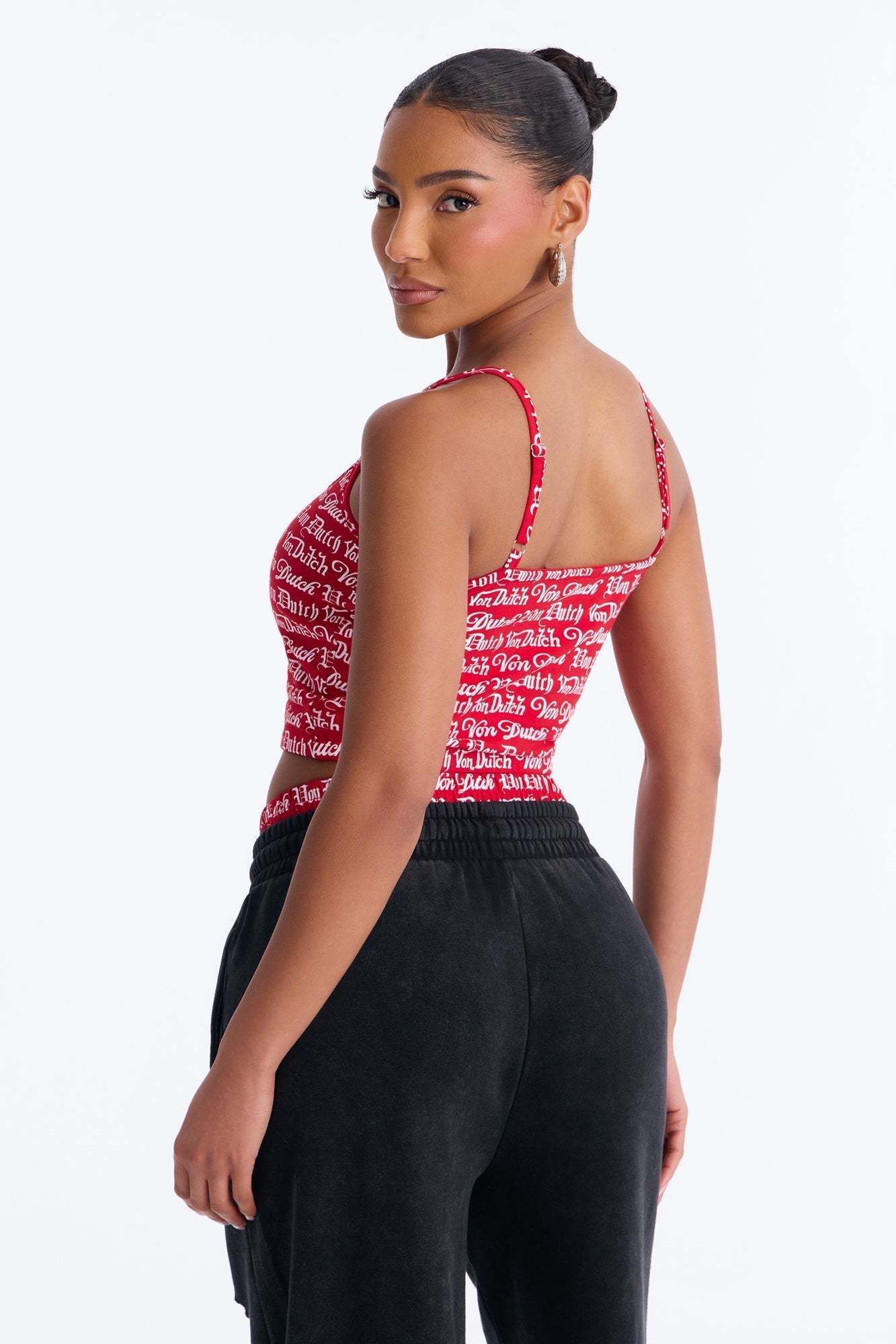 Von Dutch All Over Logo Micro Tank - Red