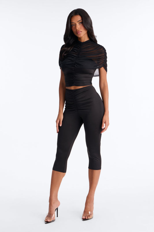 Margot Sheer Capri Set - Black