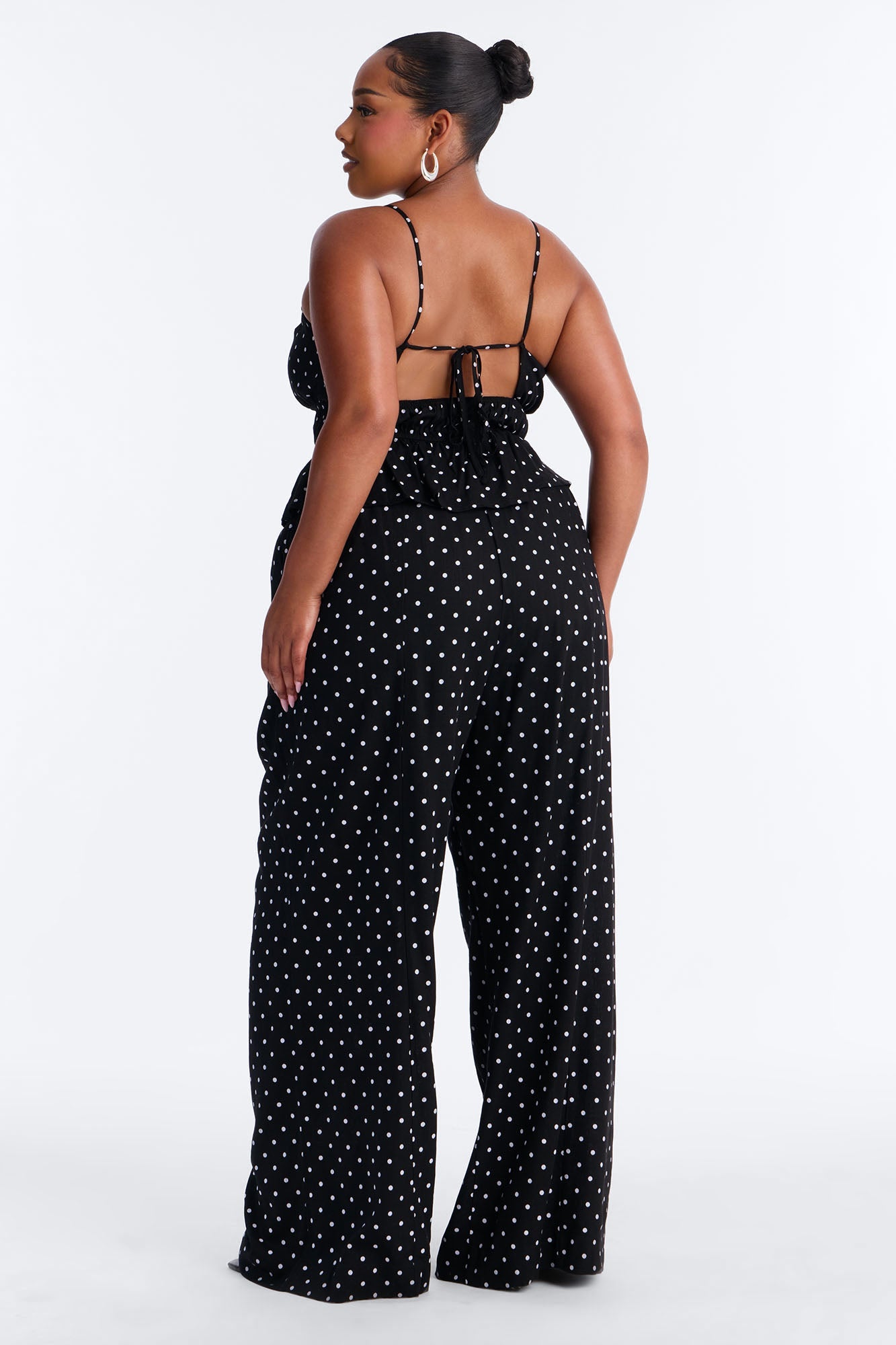 Riley Linen Polka Dot Pant Set - Black/White Fashion Nova