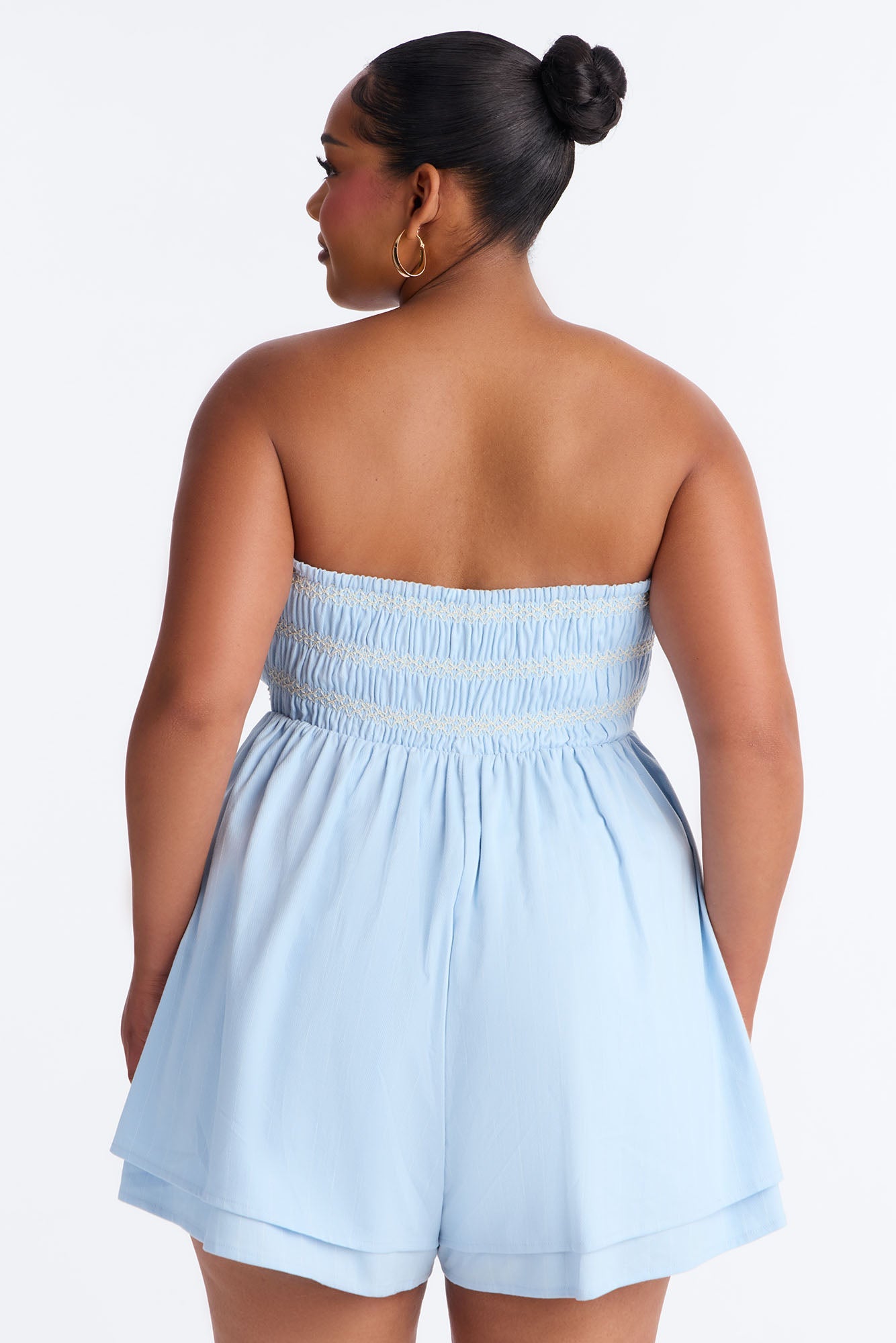 Chantel Strapless Romper - Light Blue