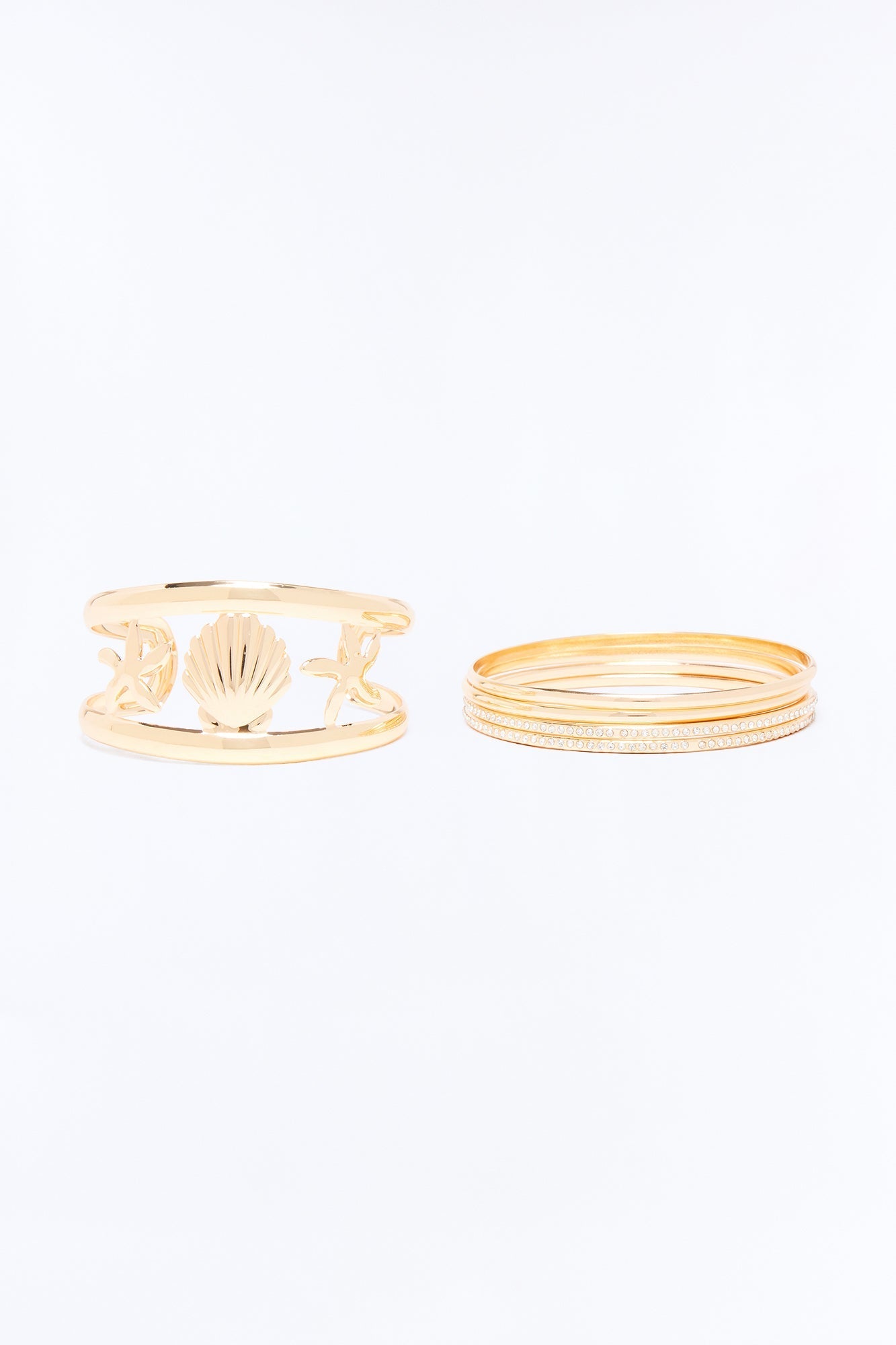 Caribbean Getaway 5 Piece Bracelet Set - Gold NEWFASHIONEDGE