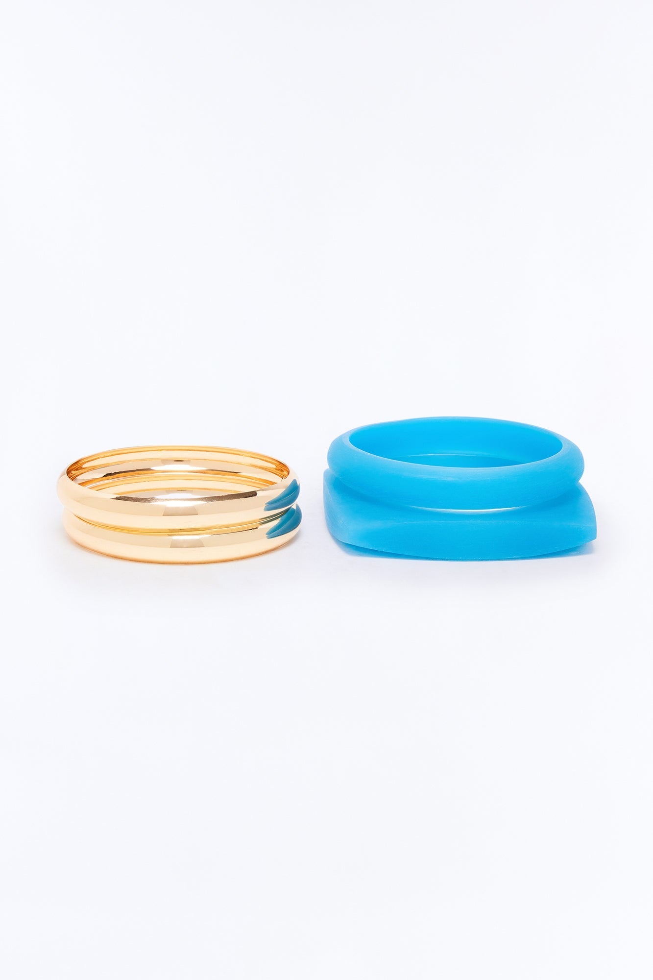 Summer Tides 4 Piece Bracelet Set - Gold/Blue NEWFASHIONEDGE