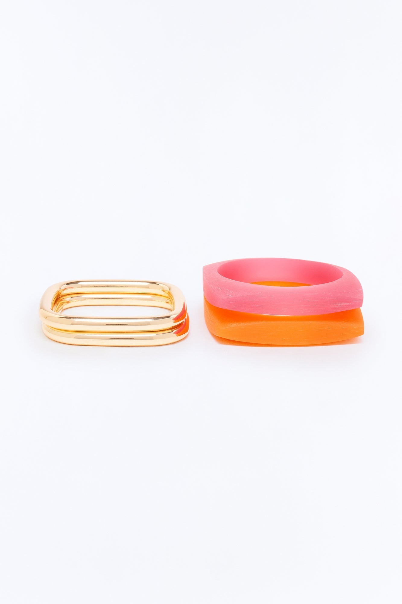 Good Vibrations 4 Piece Bracelet Set - Gold/Orange NEWFASHIONEDGE