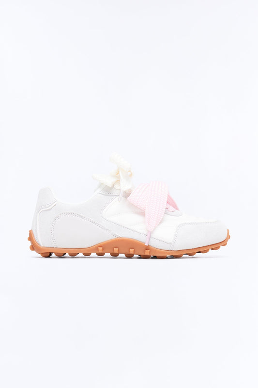 Aria Double Lace Up Sneakers - White NEWFASHIONEDGE