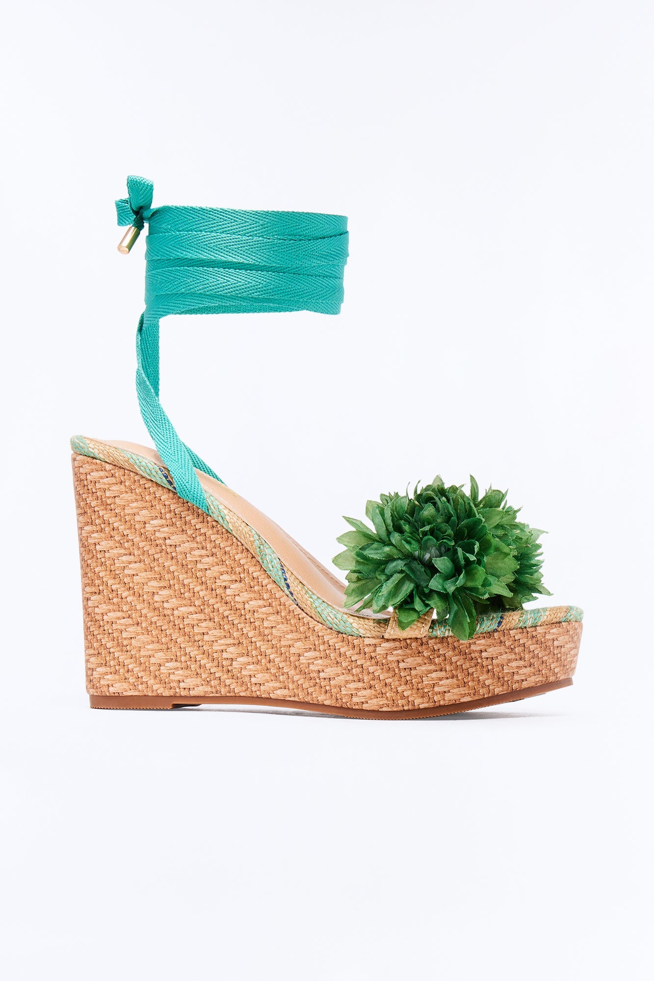Lomie Flower Wrap Up Wedges - Green Fashion Nova