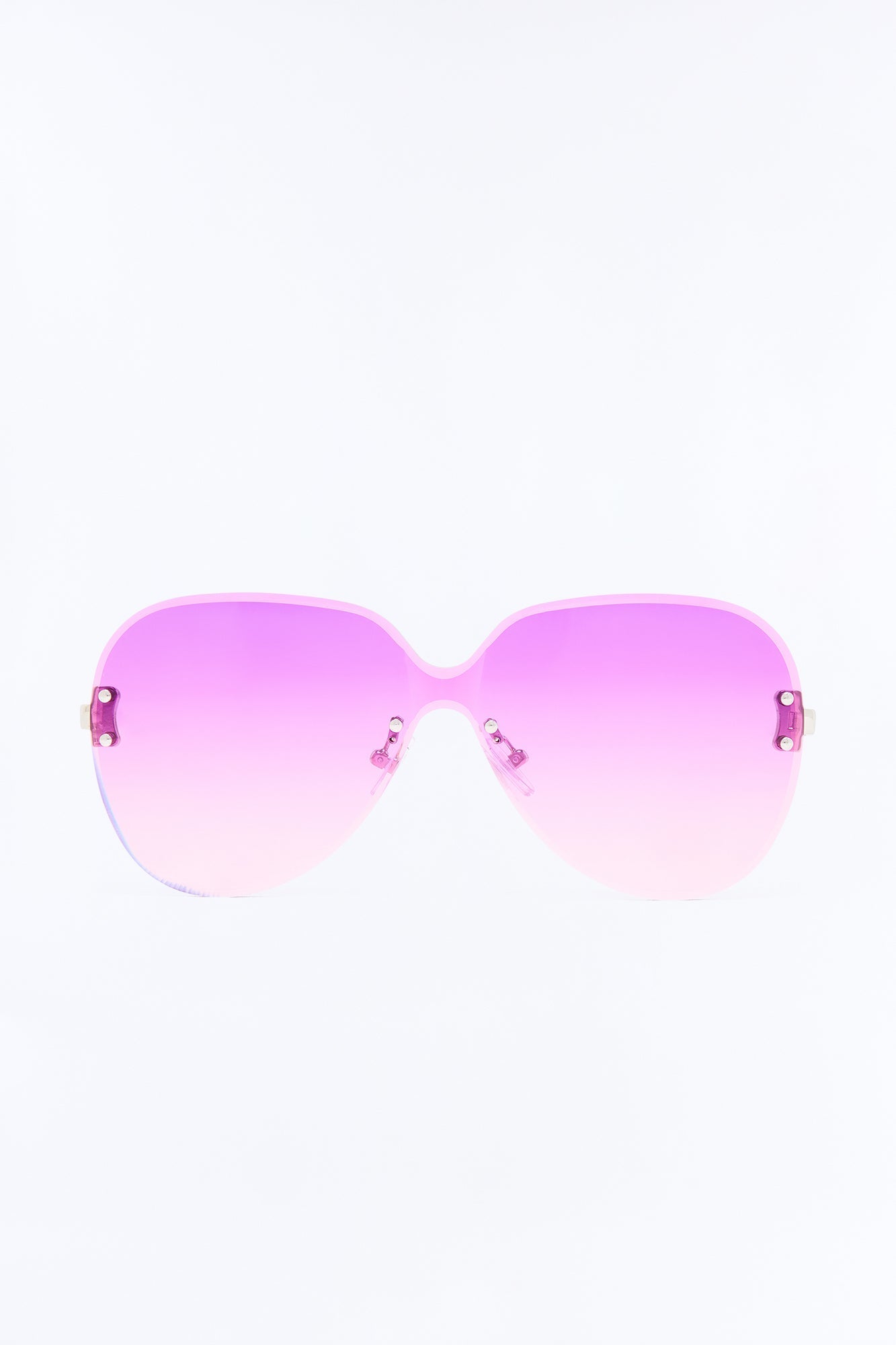 Hot Heart Breaker Sunglasses - Silver/Purple NEWFASHIONEDGE