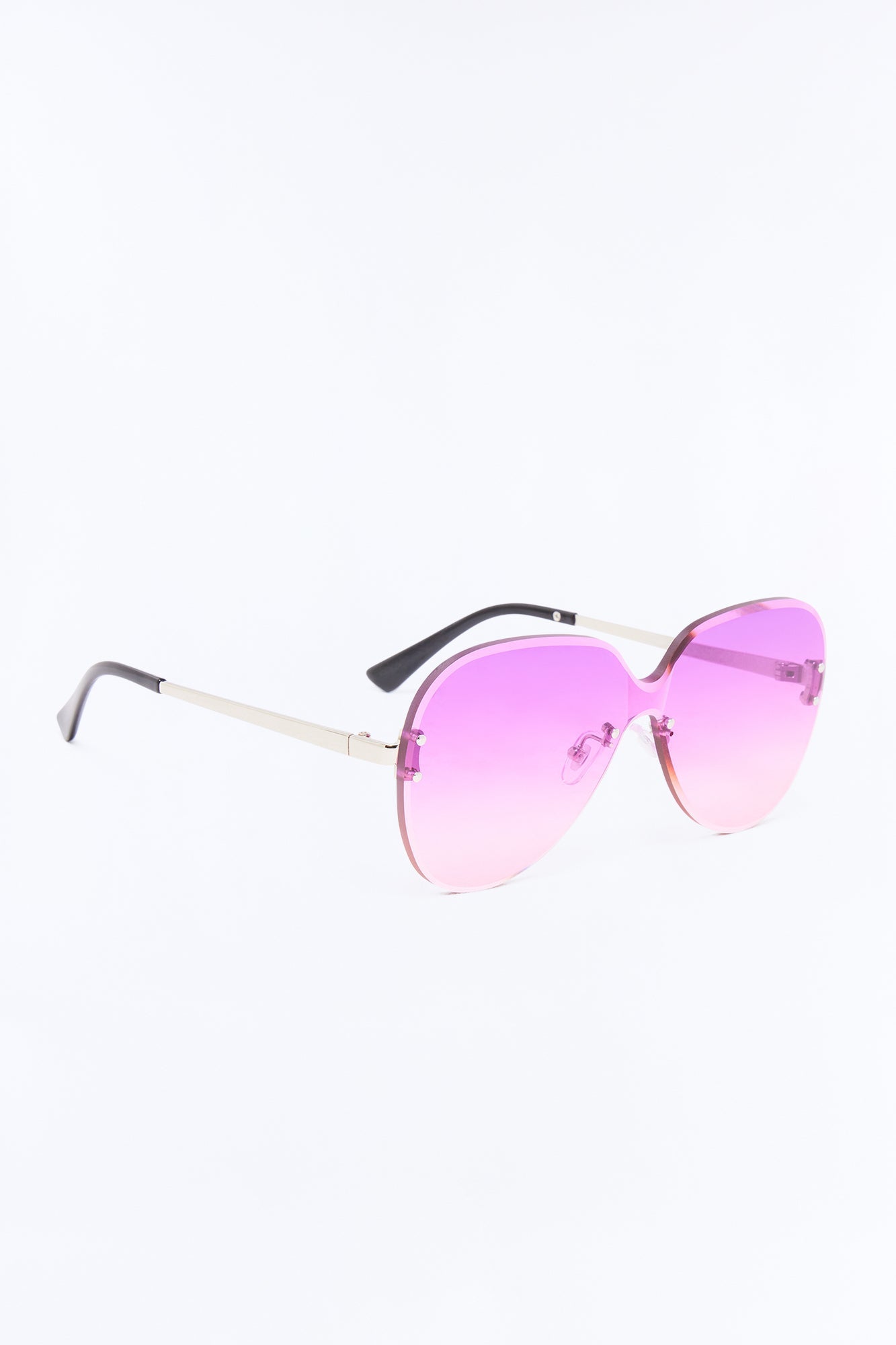 Hot Heart Breaker Sunglasses - Silver/Purple NEWFASHIONEDGE